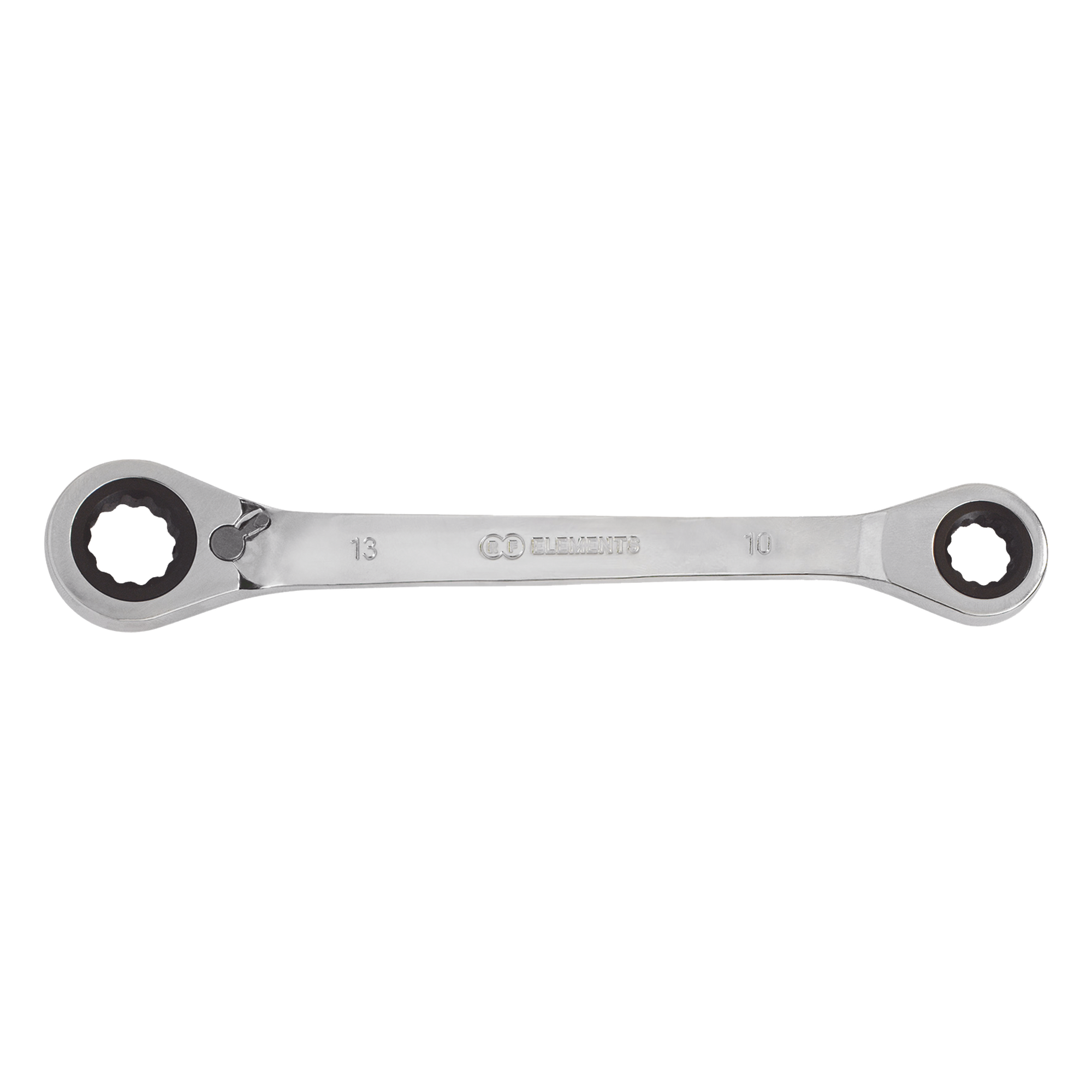 Llave combinada / 13mm y 10mm / Trinquete / Acero cromado / 0.1 kg / 1.06 pulg — RF ELEMENTS · SKU RRW1013