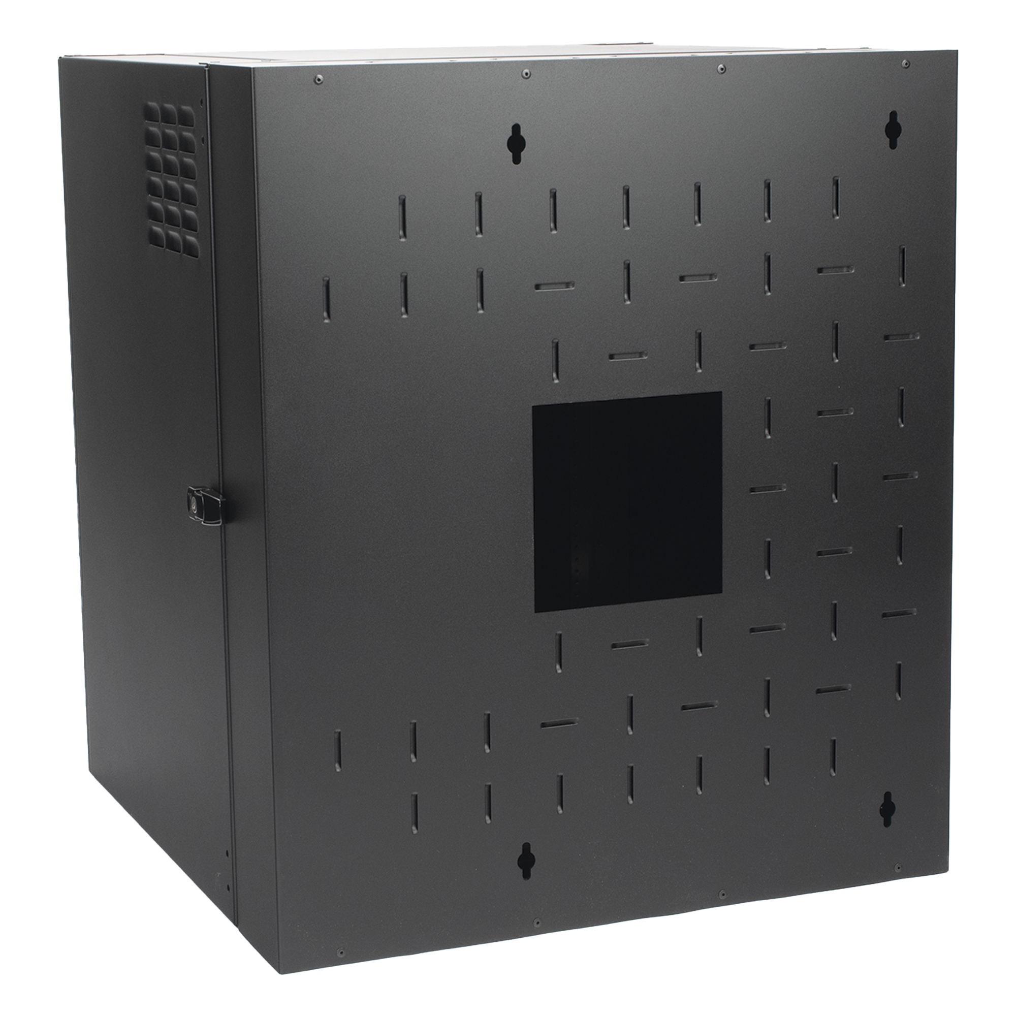 Gabinete de Montaje en Pared / 18U / 737 mm (29 in) Ancho / 762 mm (30 in) Profundidad / Puerta Sólida Frontal / Paneles Laterales Ventilados / IP20 / NEMA Type 1