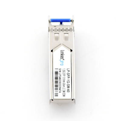 Transceptor Óptico SFP (Mini-Gbic) / Monomodo 1310 nm / 1.25 Gbps / 1000BASE-EX / Conectores LC/UPC Dúplex / DDM / Hasta 60 km 
