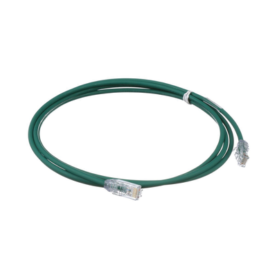 Cable de Parcheo UTP Cat6A, CM/LSZH, Diámetro Reducido (28AWG), Color Verde, 1.52 Metros (5 Pies)