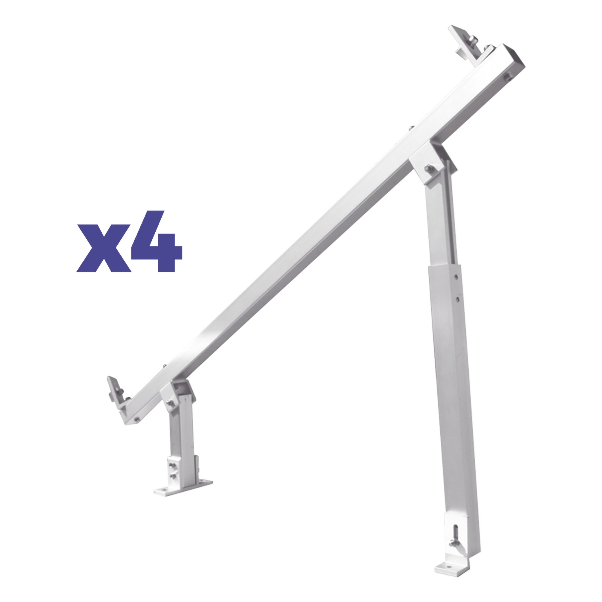 Caja de accesorios de aluminio anodizado / Montaje techo / Arreglo 1x4 / Inclinación 20°-45° / Resistencia viento 136 km/h — EPCOM POWERLINE · SKU EPLAMO011X4PRO