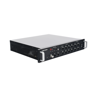 Amplificador de Red |  4 Zonas de 250W | 100V/70v | Calendarización de eventos | Biblioteca de Materiales de Audio | Entrada de Alarma | Hik-Connect /Hikcentral profesional 
