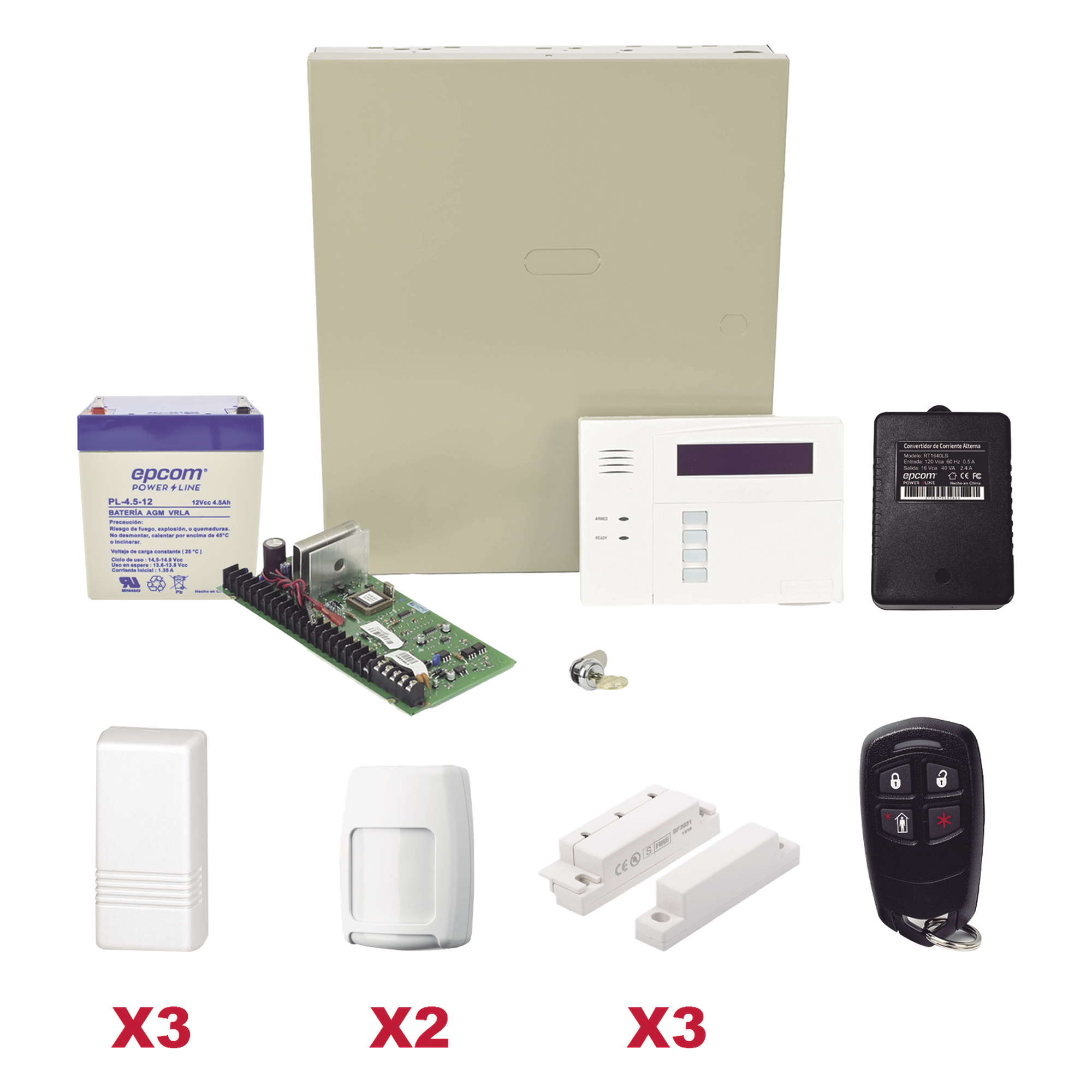 Kit de Alarma Inalámbrico / 40 Zonas Inalámbricas / 8 Zonas Cableadas / 3 Contactos Magnéticos / 2 Detectores PIR / Control Remoto / Total Connect — HONEYWELL HOME RESIDEO · SKU VISTA48LAPLUS/6160RF