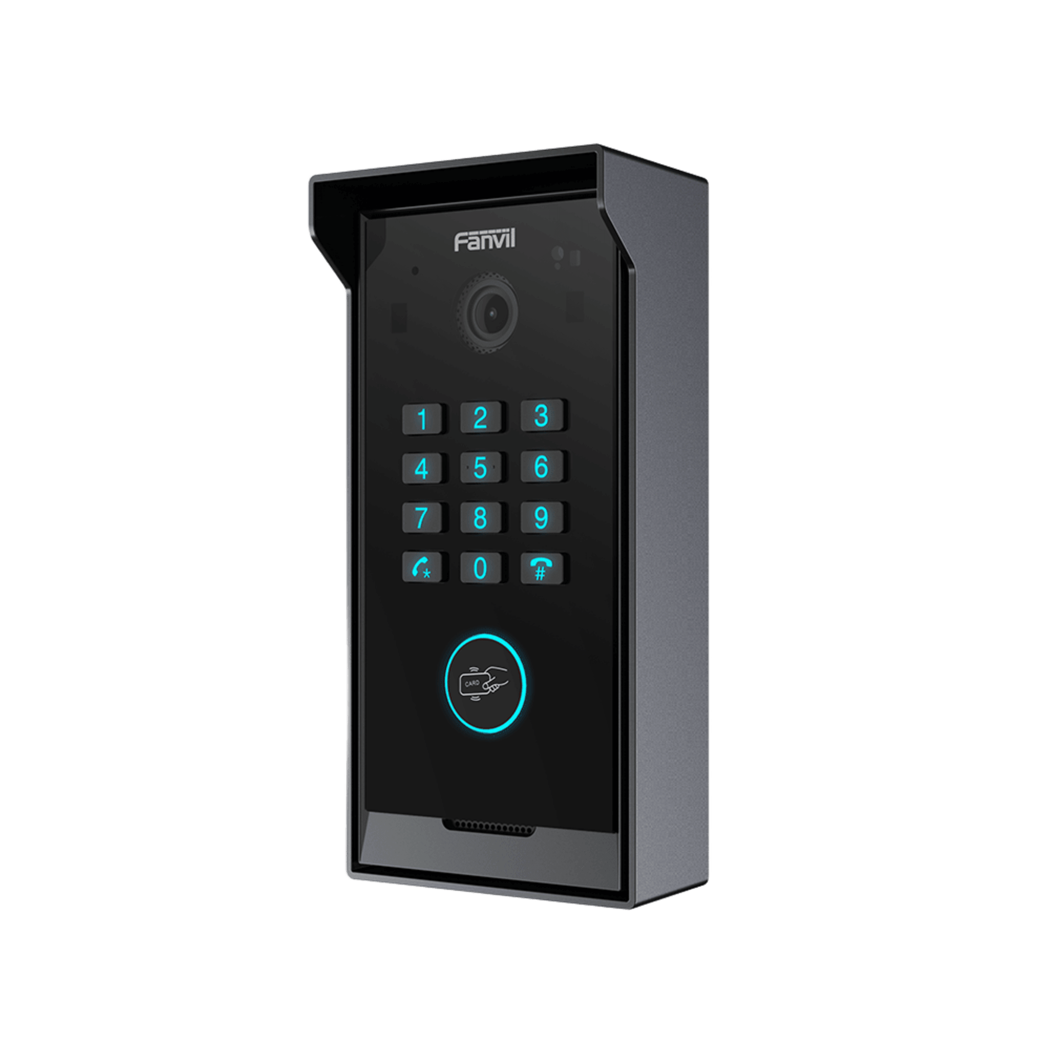 Videoportero Slim IP SIP con Cámara HD, IP IP65, Teclado Numérico y Relé, Apertura por BLE, Tarjeta, Remoto, Protocolo ONVIF, Compatible con App Fanvil Link