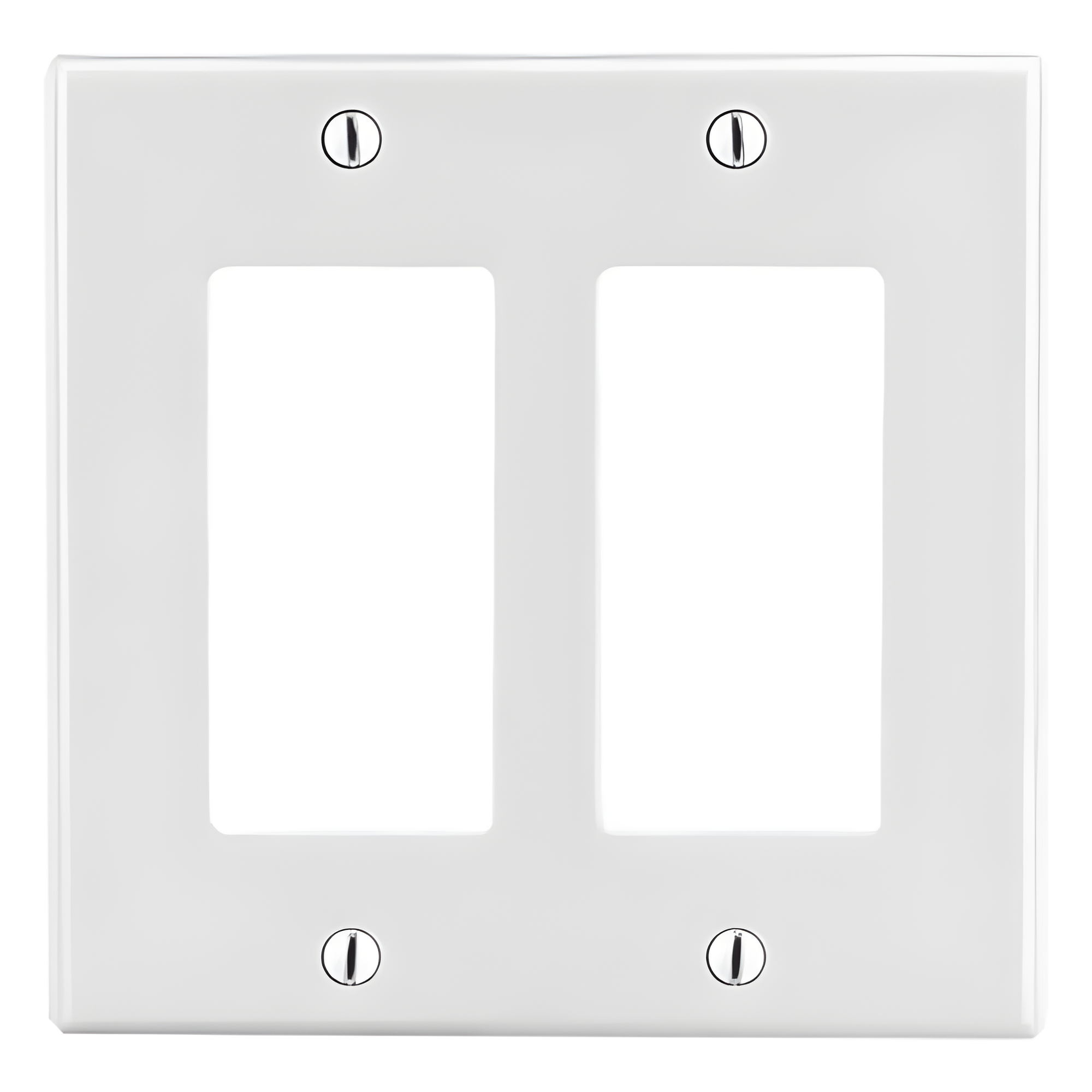Tapa para Caja Multigang / Contacto Doble / Decorador / Policarbonato / 4.63 x 4.69 x 0.25 in / Blanco — HUBBELL · SKU HUB-P262W