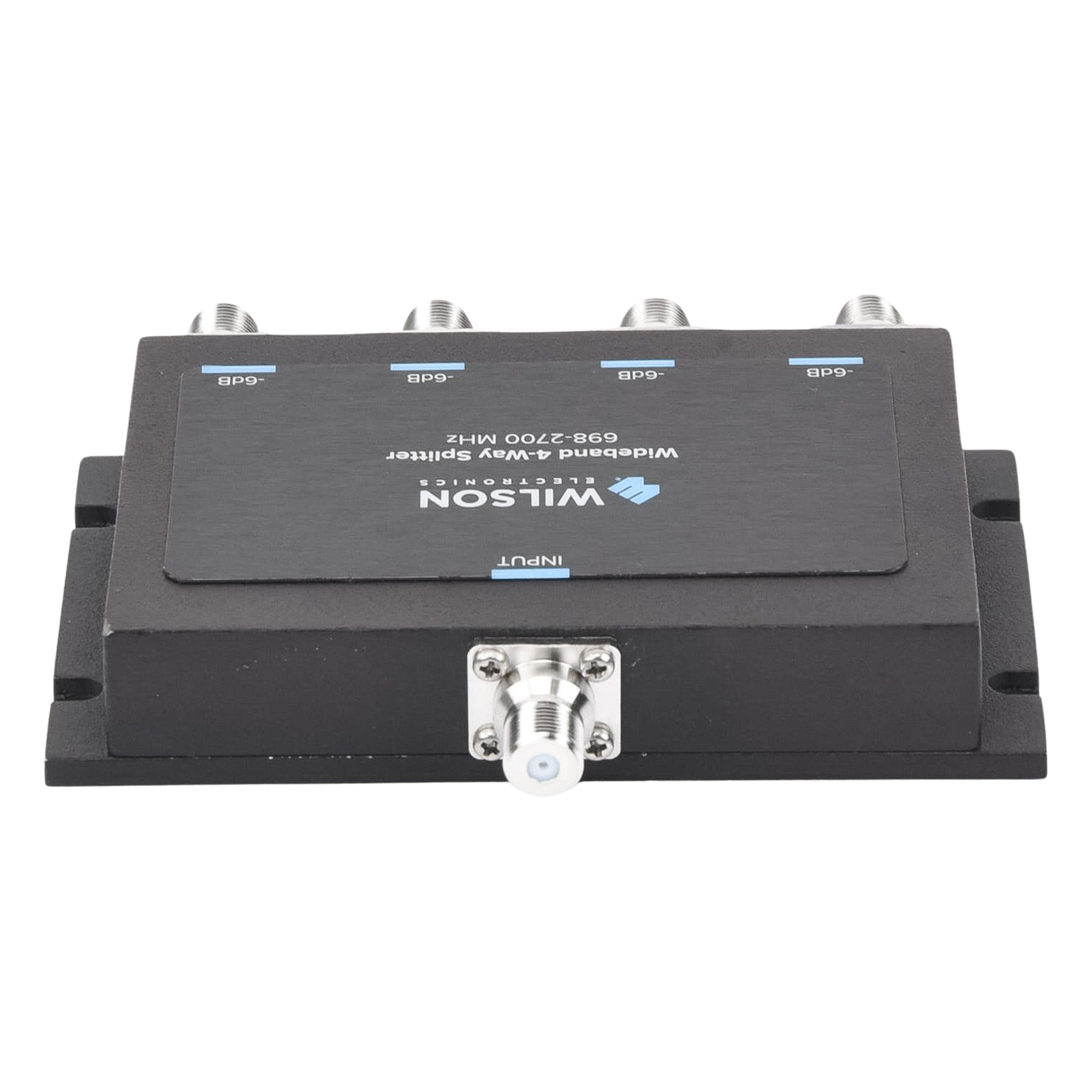 Divisor de Potencia de 4 Vías / 6 dB Pérdida por Puerto / 698-2700 MHz / Conectores F Hembra / 75 Ohm
