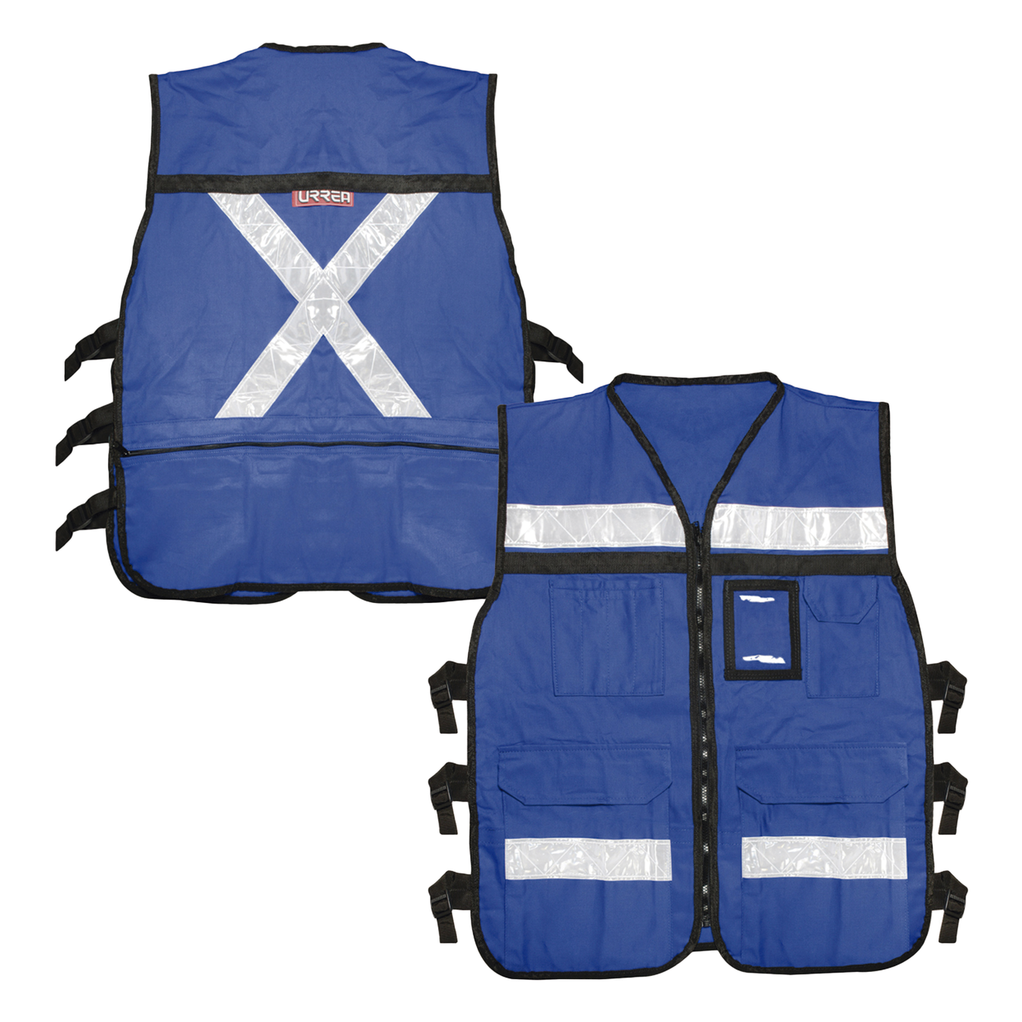 Chaleco de Seguridad Reflejante / 6 Bolsas Externas / 6 Broches Ajustables / Talla Extra Grande / Cierre Reforzado 20' / 2 Bolsas Internas — SURTEK · SKU SYS-USC-H43
