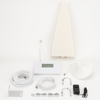 Amplificador de Señal Celular / Doble Banda 850 y 1900 MHz / Ganancia 70 dB / Cobertura 600 m² / 2G y 3G / Kit Completo