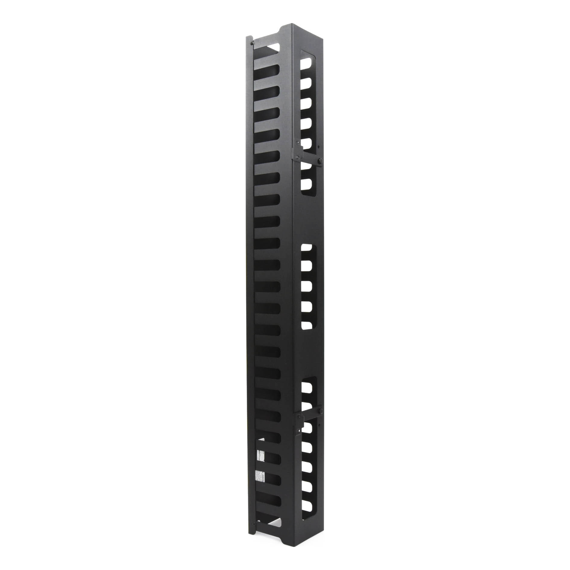 Organizador de Cable Vertical / 24 UR / Acero Sólido / Capacidad 260 Cables Cat5 / Tapa Protectora / Compatible Serie EIRL