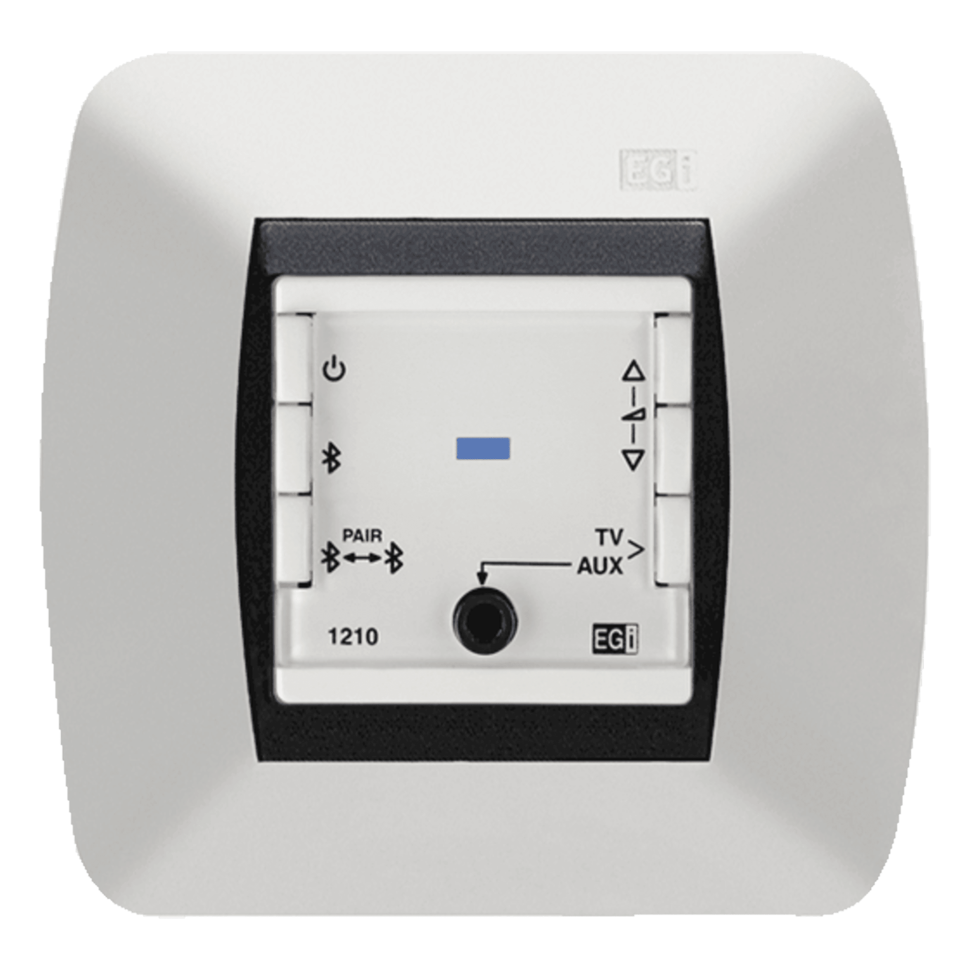 Amplificador Bluetooth / Entrada AUX/TV / Potencia 2+2W RMS / Alimentación Universal 110-230VCA / Dimensiones 45x45x52 mm — EGI AUDIO SOLUTIONS · SKU 121010H