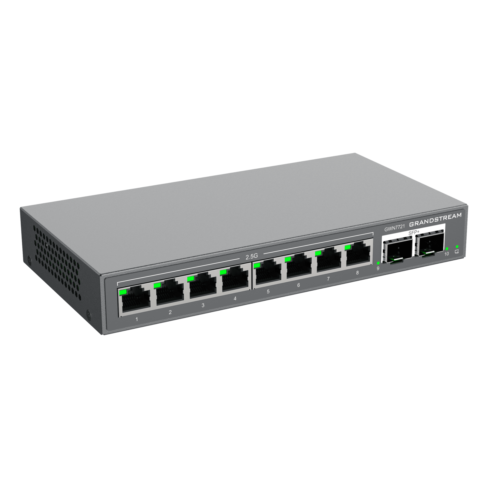 Switch L2 Lite Administrable / 8 Puertos Ethernet 2.5 Gbps / 2 Puertos SFP+ 10 Gbps / VLAN / QoS / Montaje Escritorio o Pared