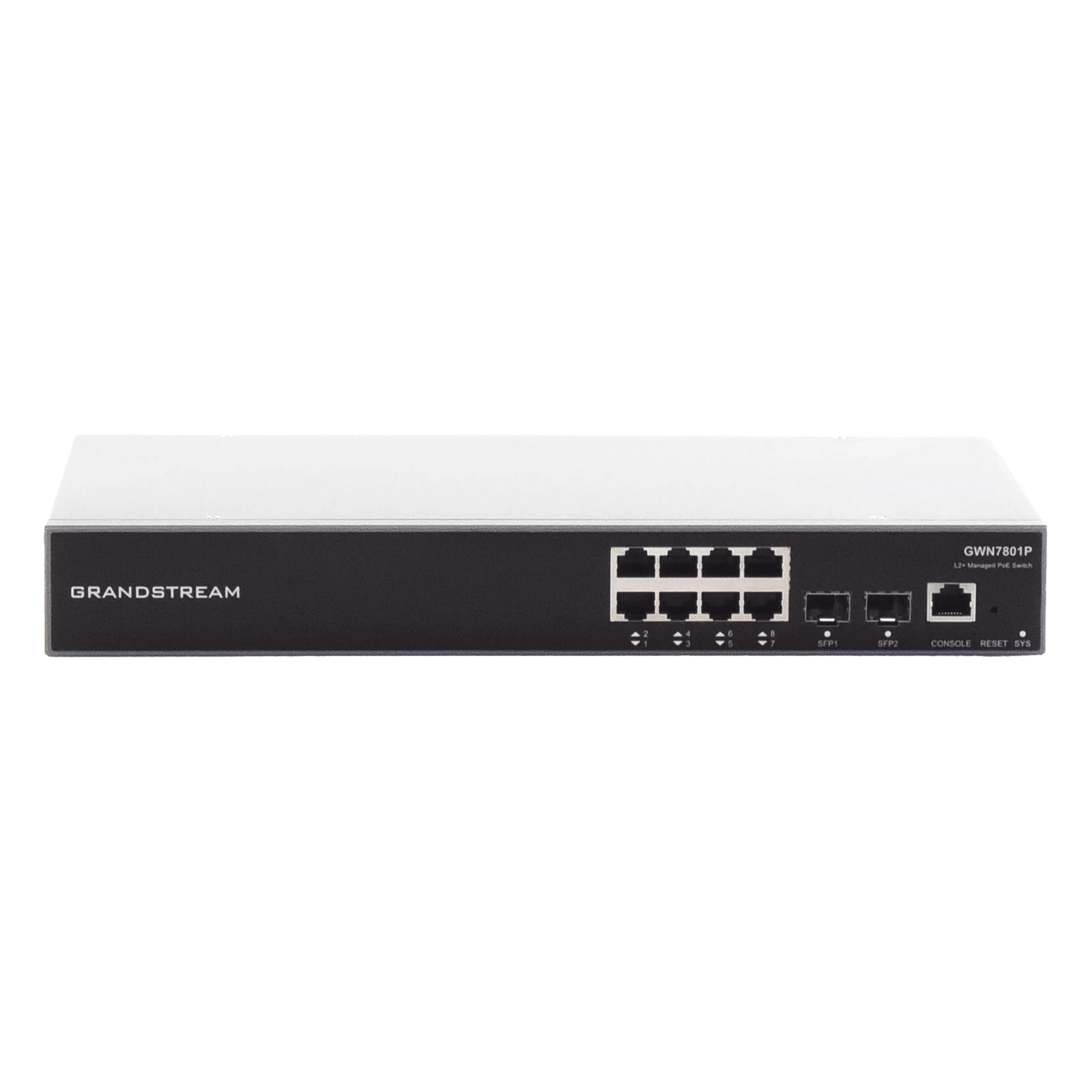 Switch PoE+ Administrable / 8 Puertos Gigabit / 2 SFP Uplink / 120W / 10 Gbps / 14.88 Mpps