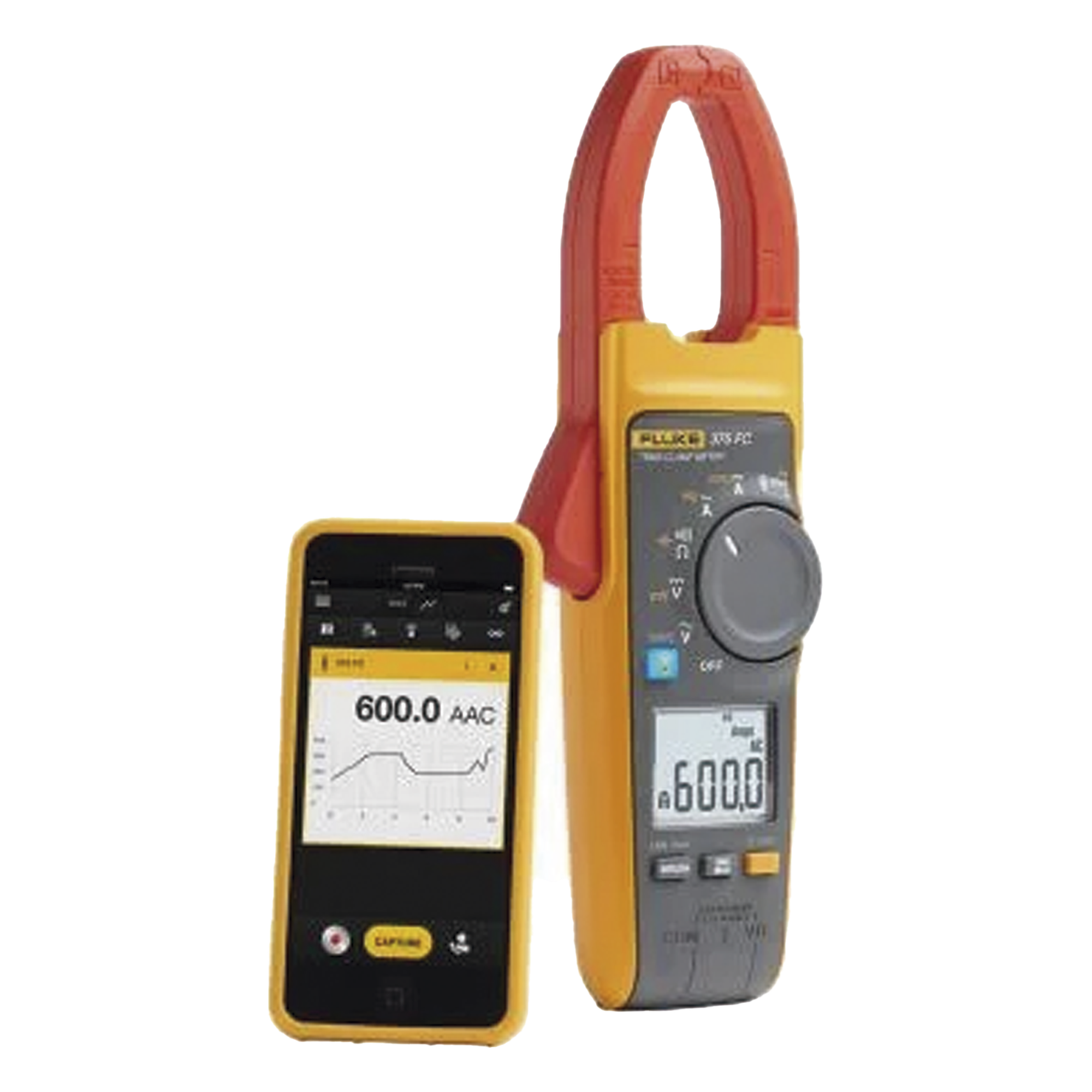 Amperímetro de Gancho / 600A AC/DC TRMS / Filtro VFD / Bluetooth / 1000V / Compatible iFlex 2500A — FLUKE · SKU FLUKE-375FC