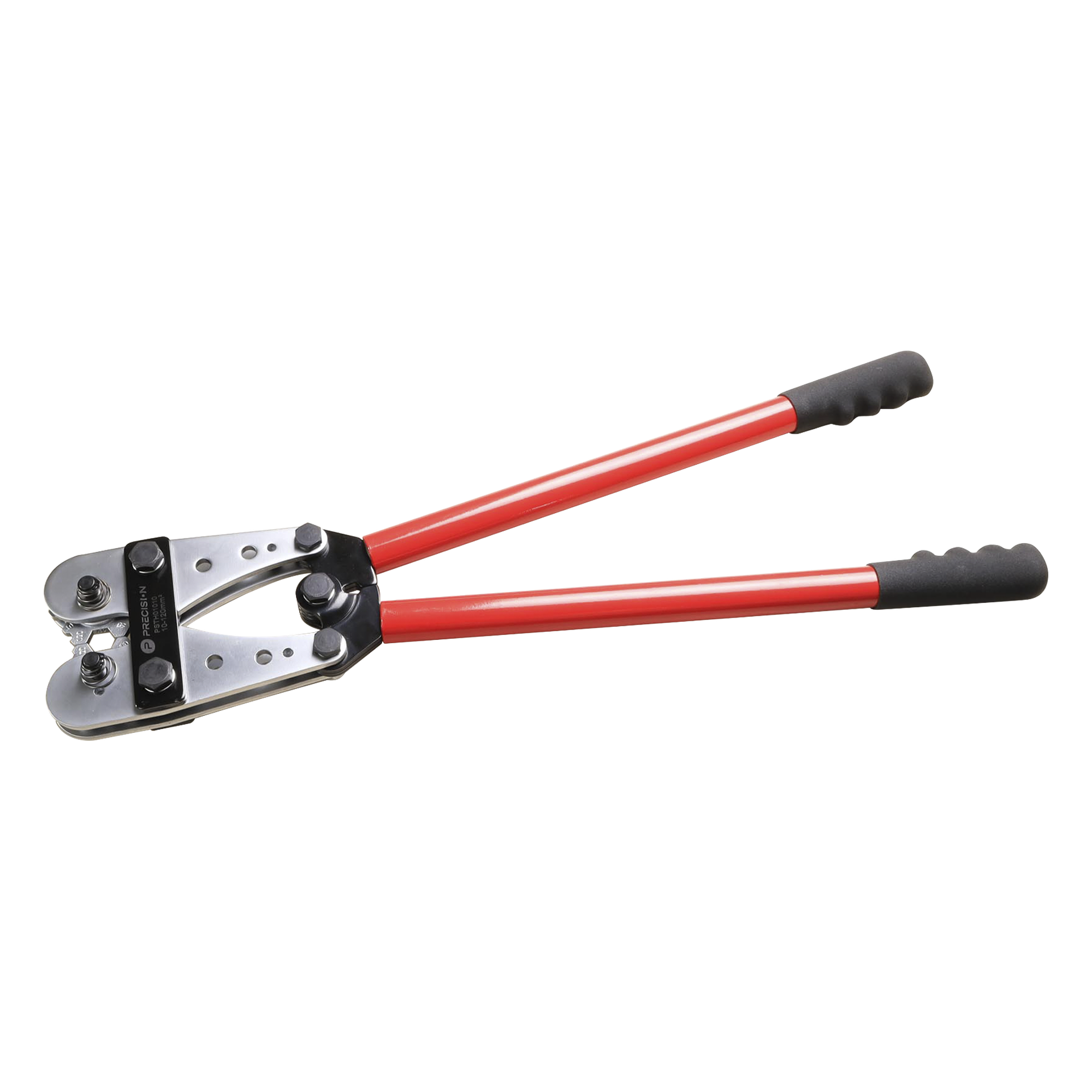 Pinza para Ponchar o Crimpar Terminales / 8 AWG a 4/0 AWG / 2 Troqueles Giratorios 8 Posiciones / Bloqueo de Precisión — PRECISION · SKU PST-H01-010