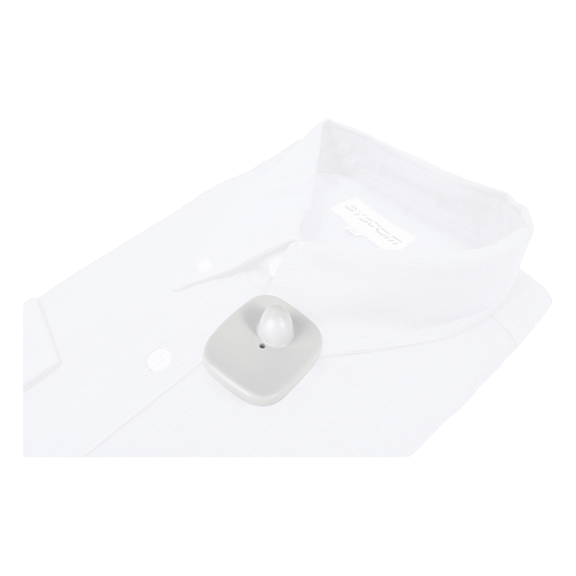Tags RF para Ropa / 8.2 MHz / 70 x 58 mm / Detección 140-160 cm / Color Gris Claro / Paquete 100 pzas — Century · SKU T005