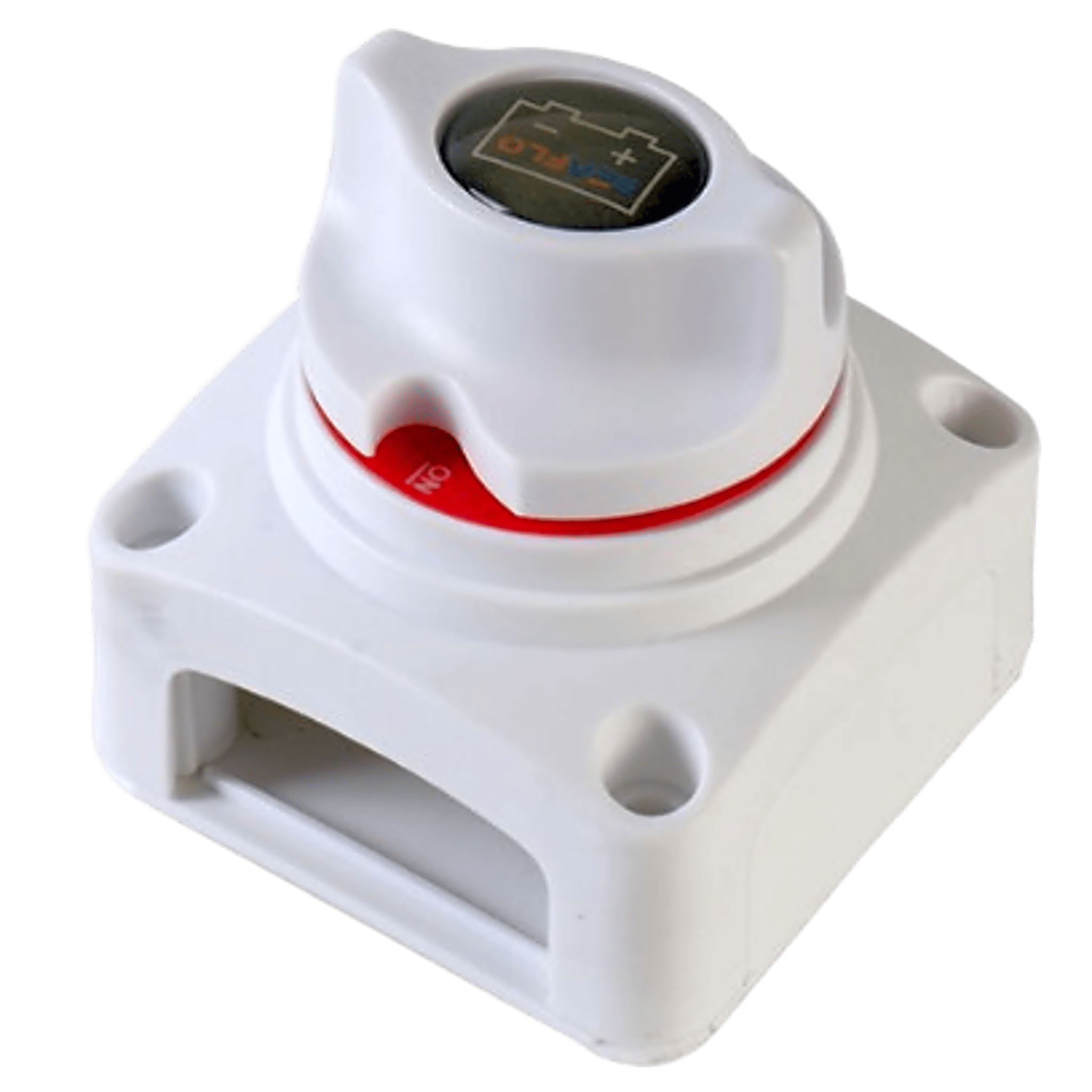 Interruptor de Batería / 2 Posiciones / 275A DC Continuo / 1250A DC Arranque / 8-50V DC / Terminales Cobre 10 mm / Montaje Empotrado o Superficial — SEAFLO · SKU SFCBS-275-201