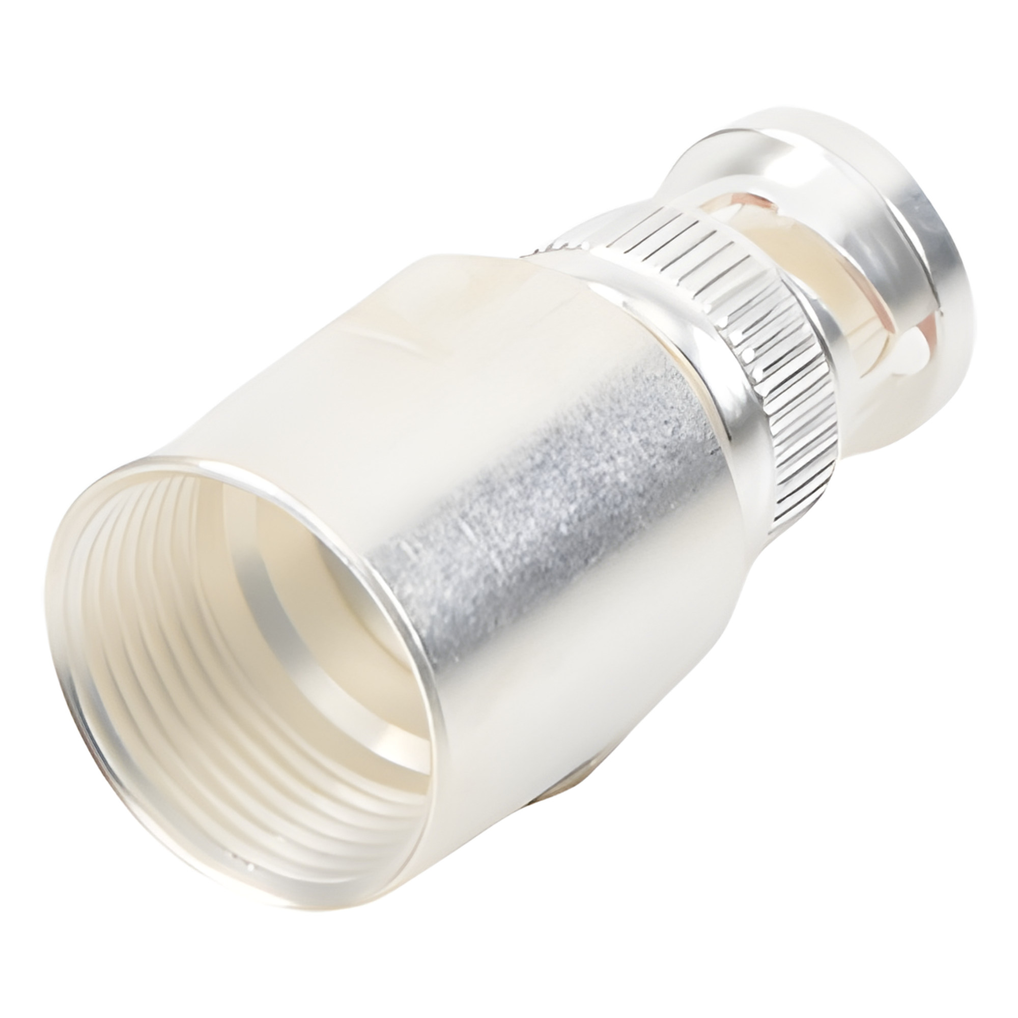 Conector Coaxial BNC Macho / Ensamble por Rosca / Cuerpo Bronce Plateado / Contacto Oro / Aislante Teflón / Cables RG8/U, LMR-400, CNT-400