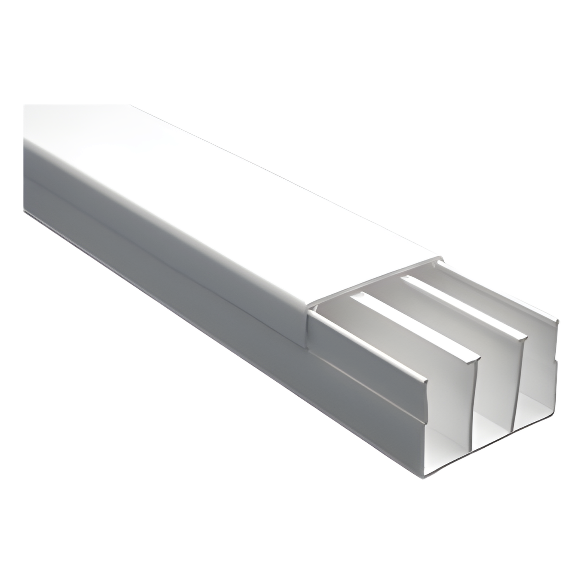 Canaleta con tapa / PVC autoextinguible / 40 x 62 mm / 2.5 m (8.2 ft) / Blanco / NOM-001-SEDE-2005 — THORSMAN · SKU TEK-62-ST