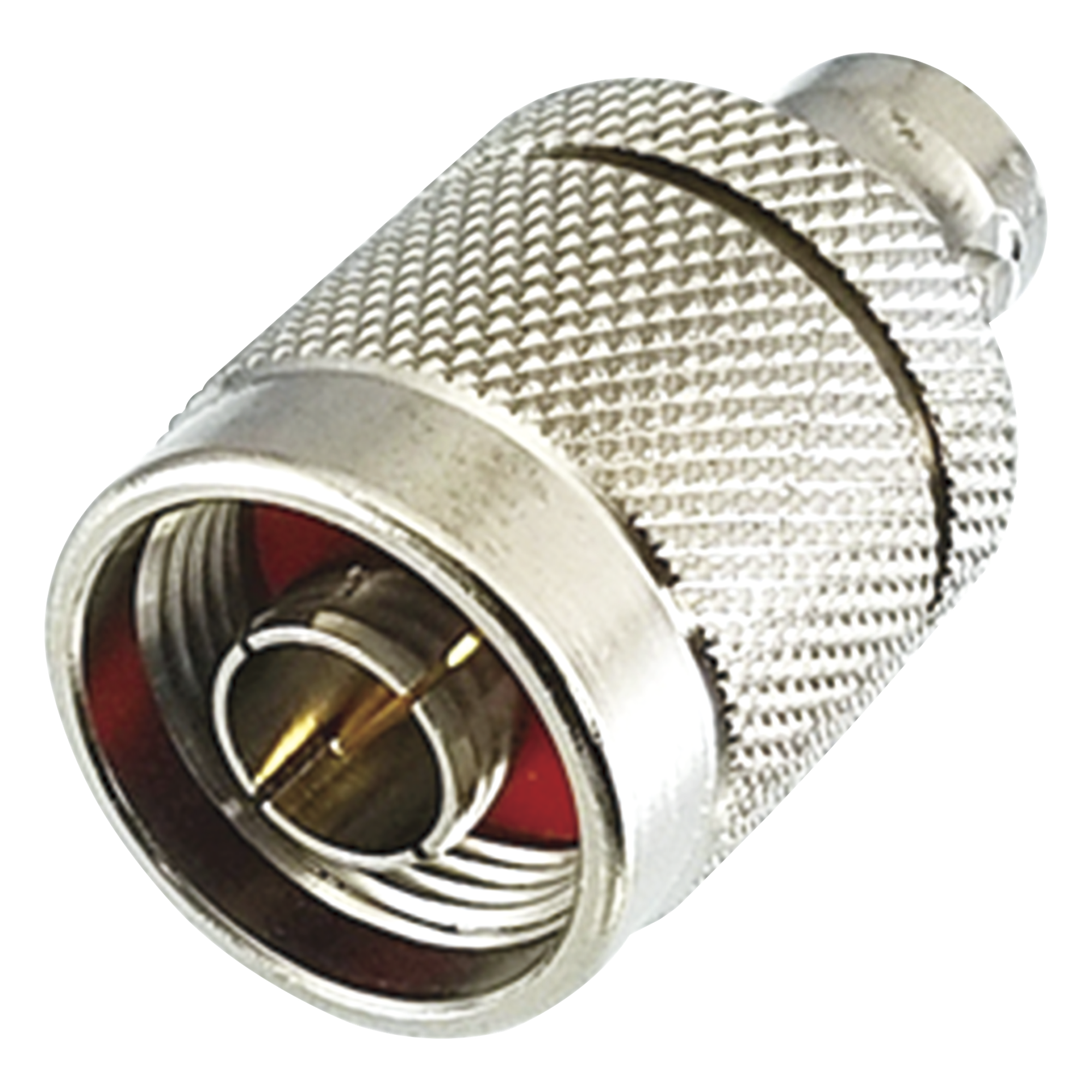 Adaptador de Conector RF / N Macho a BNC Hembra / Montaje en Línea / Cuerpo Bronce Plateado / Contacto Oro / Aislante Teflón — RF INDUSTRIES,LTD · SKU RFN-1037-1