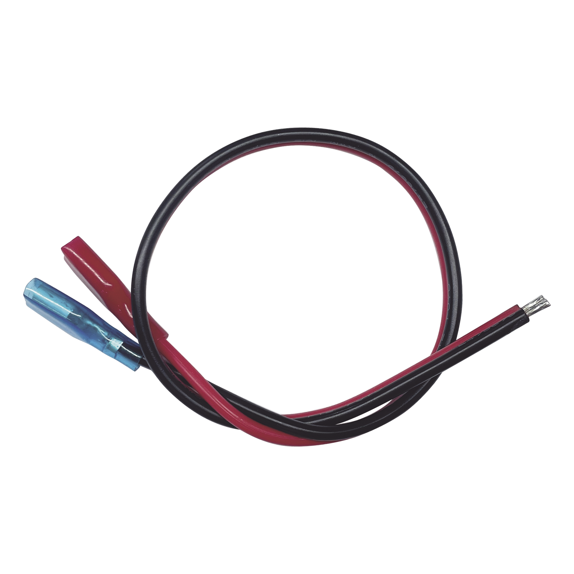 Cable Dual Polarizado / Calibre 18 AWG / 30 cm (0.98 pies) / Terminal F1 y Puntas Libres / Conexión a Baterías de Respaldo — EPCOM POWERLINE · SKU CBRNF1P30D
