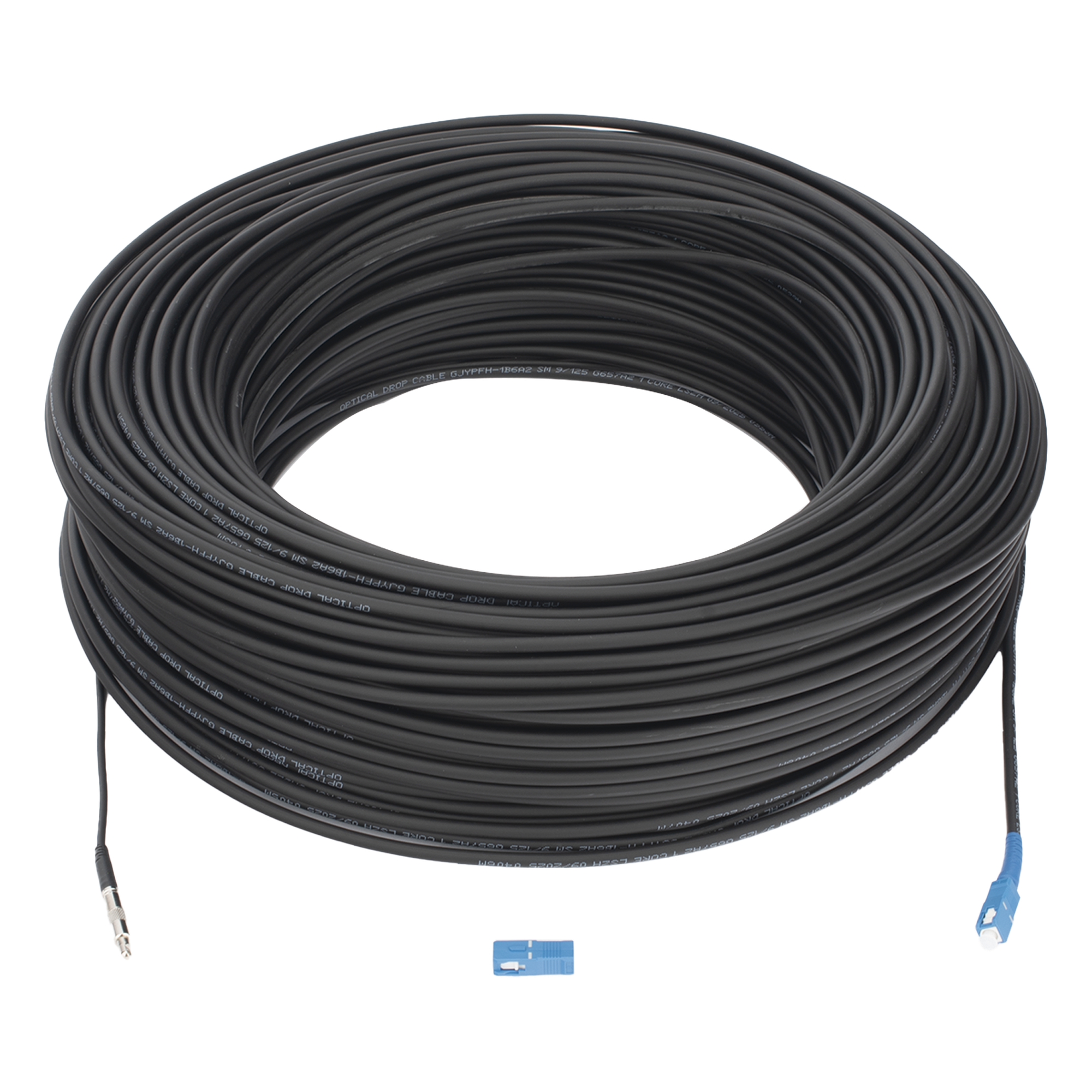 Cable de Fibra Óptica Drop / G.657A2 Monomodo / SC/UPC-SC/UPC / 150 m (492.13 ft) / Autosoportado / LS0H / Exterior