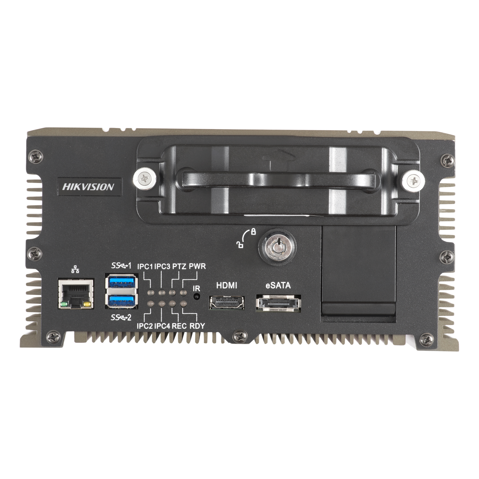 NVR Móvil / 5 Canales / 2 Megapixel / GPS Integrado / 2 Bahías HDD 2.5" / Alimentación 9-32 VCC — HIKVISION · SKU DS-MI9605-GA/4M/GLF/1T