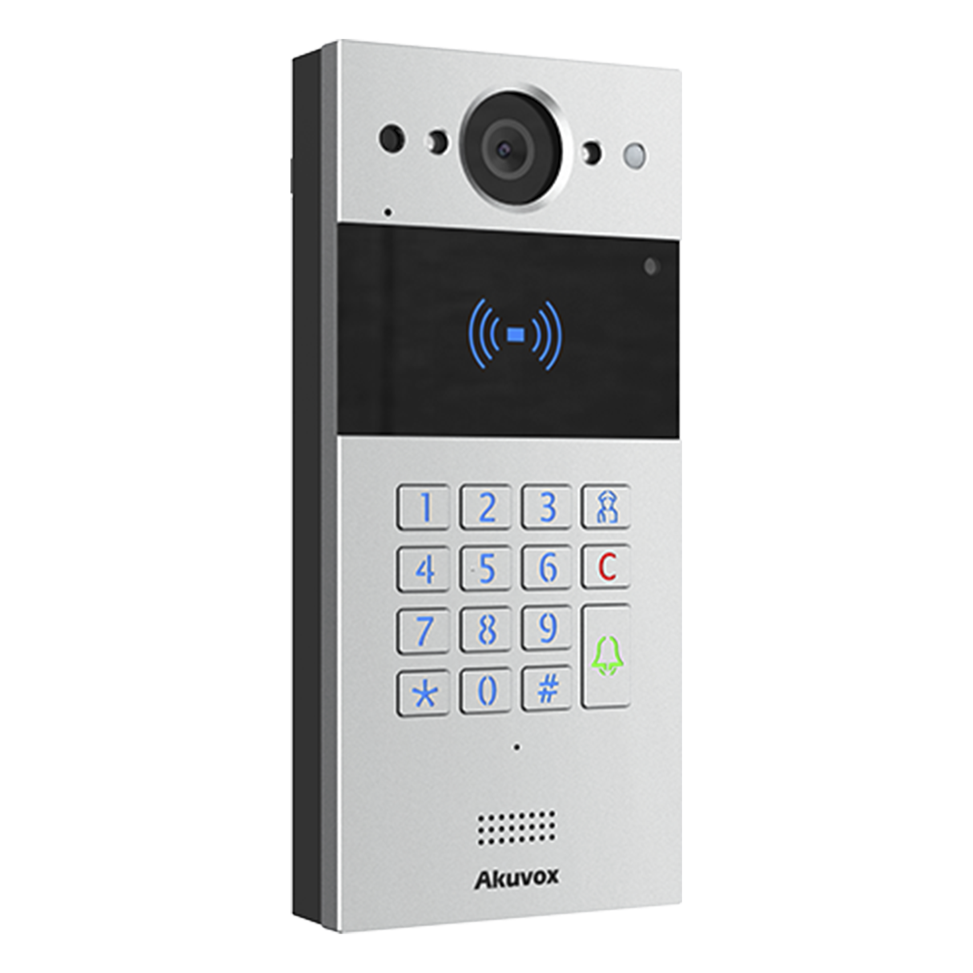 Videoportero SIP / Teclado y Lector de Tarjeta / Notificación App / Notificación Llamada Telefónica / Configuración en la Nube / POE / IP65 / Cámara de 2 MP / NFC / PIN Temporal para Visitas / Control de 2 Puertas