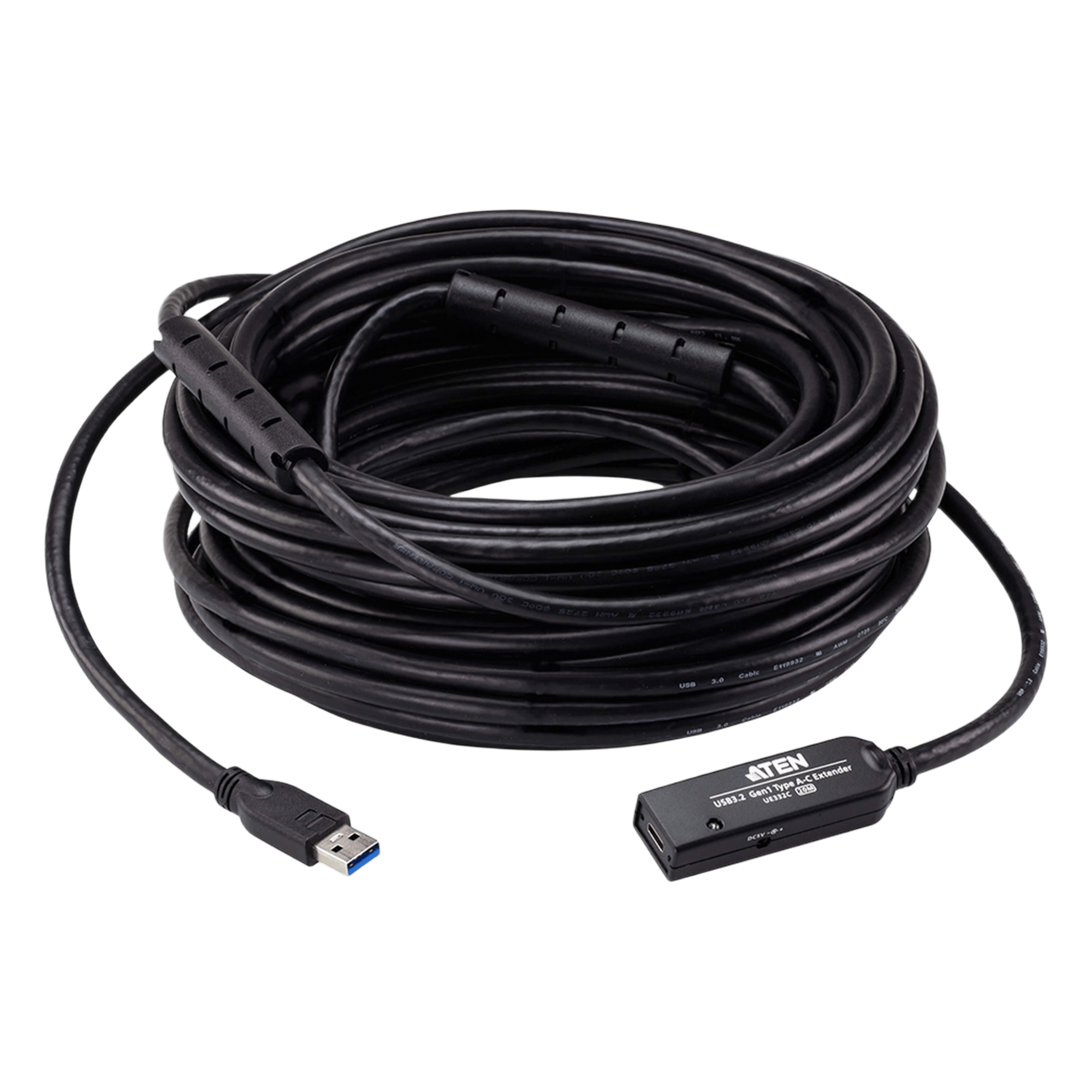 Cable extensor USB 3.2 Gen1 / 20 m (65.6 ft) / USB-A a USB-C / 5 Gbps / Plug-and-play — ATEN · SKU UE332C