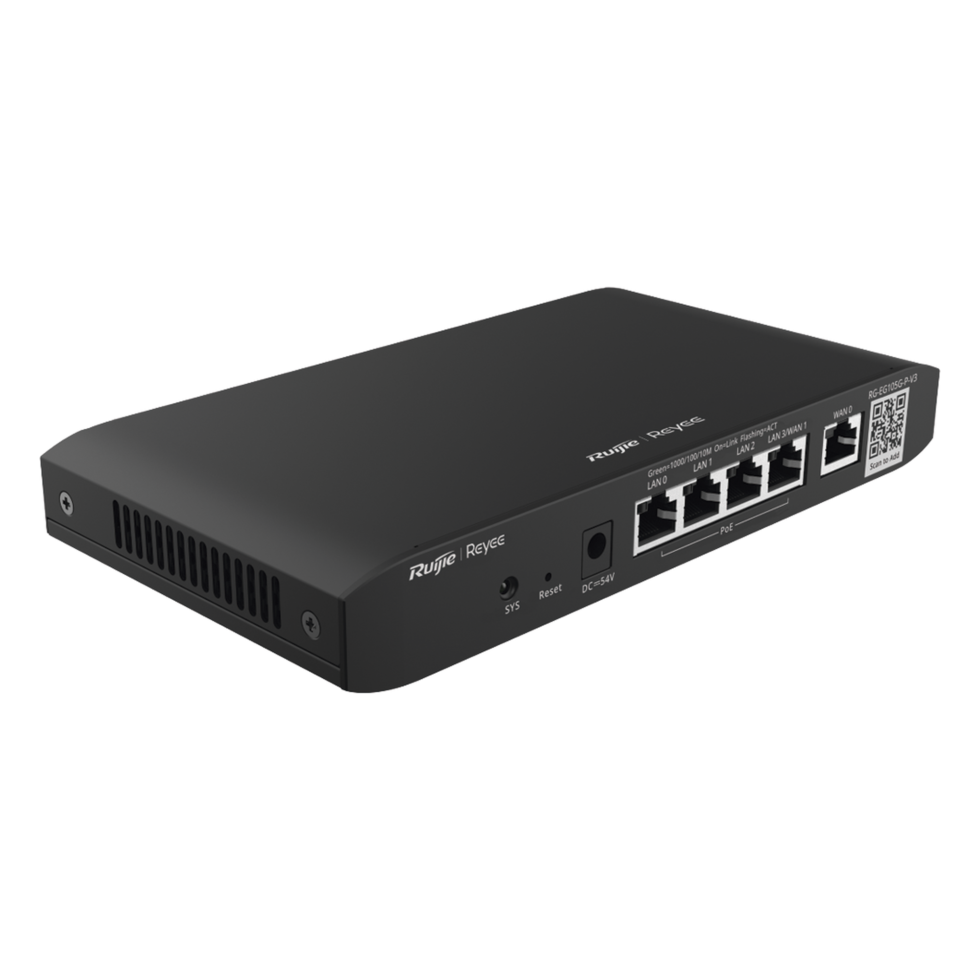 Router Balanceador SD-WAN / 4 Puertos PoE+ / 600 Mbps / 100 Usuarios Concurrentes / 2 Líneas ISP / 54 Watts