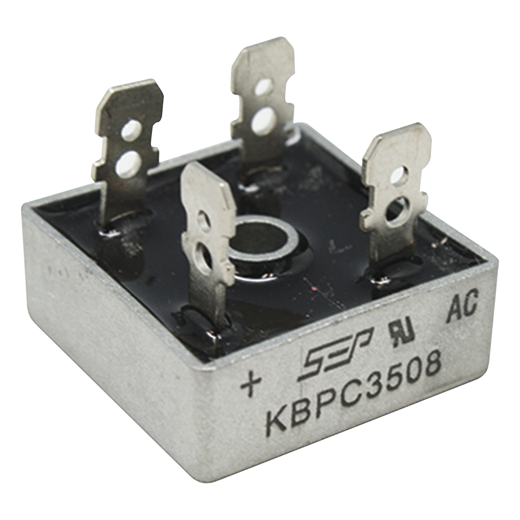 Puente de Diodos Rectificador / 35A / 800 PIV / 29 x 29 mm / Encapsulado Metálico Aislado — SYSCOM PARTS · SKU KBPC-3508