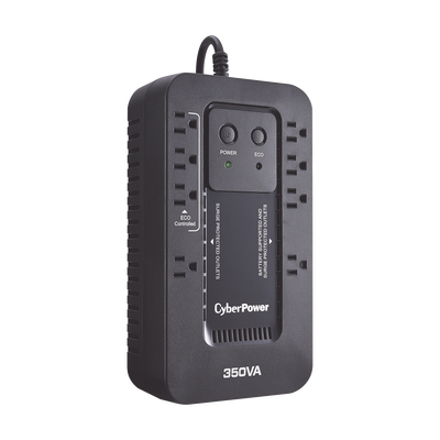 UPS de 350 VA/255 W, Topología Standby con Modo Ahorrador ECO, Entrada 120 Vca NEMA 5-15P, Con 8 Tomas NEMA 5-15R 