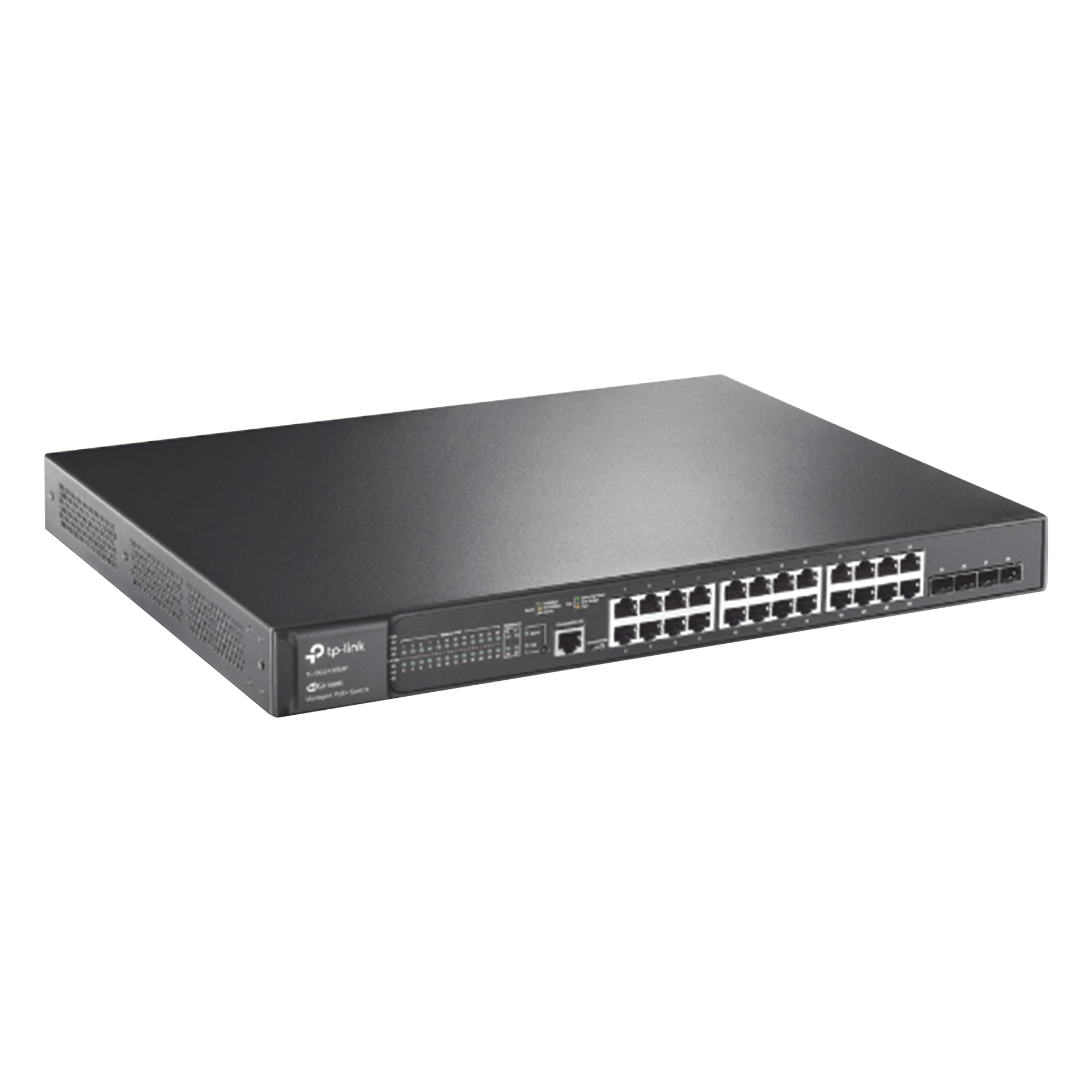 Switch PoE+ L2+ / 24 Puertos Gigabit / 4 Puertos SFP 1G / Presupuesto PoE 384W / Rendimiento 56 Gbps / Montaje en Rack — TP-LINK · SKU TL-SG3428MP
