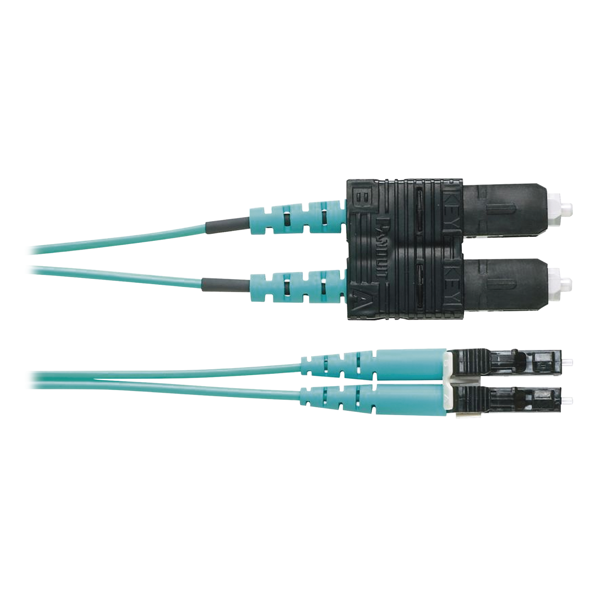 Jumper de Fibra Óptica / Multimodo OM3 50/125 / LC-SC Dúplex / OFNR Riser / Aqua / 1 m (3.28 ft) — PANDUIT · SKU FX2ERLNSNSNM001
