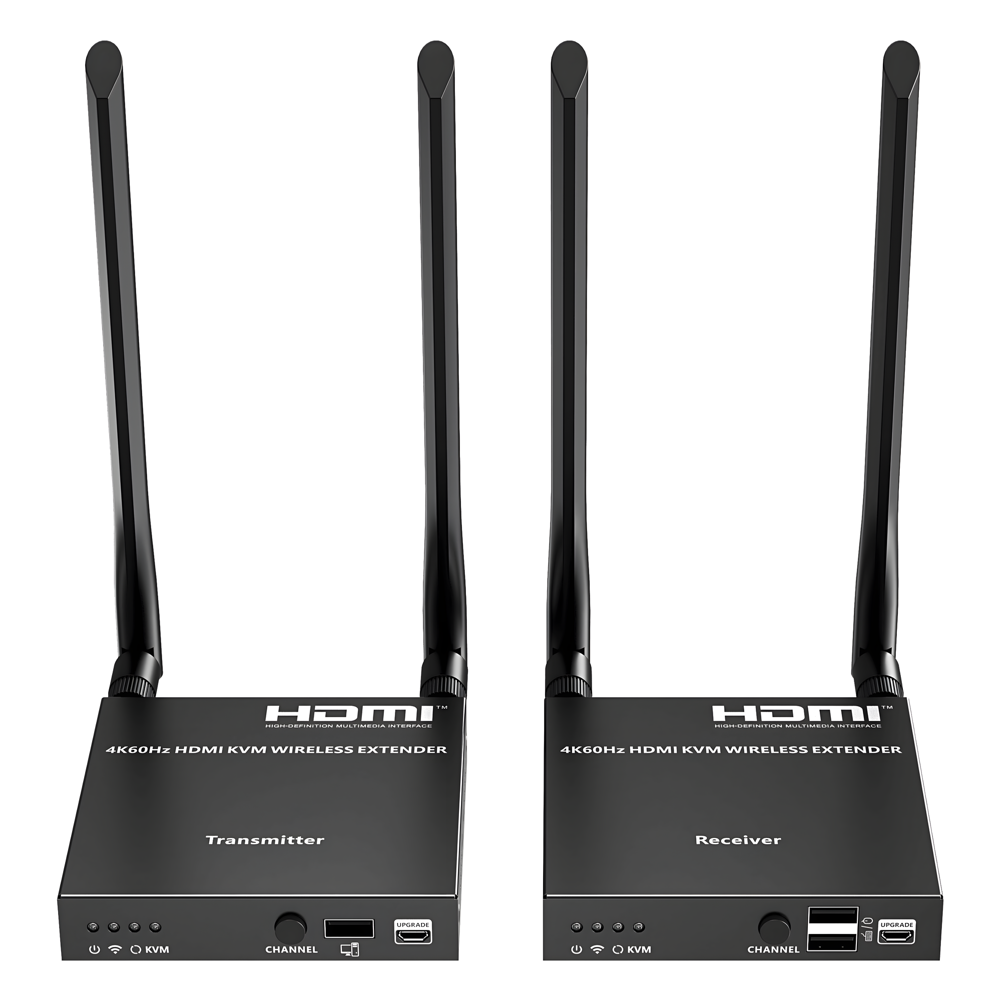 Extensor HDMI Inalámbrico / 4K@60Hz 4096x2160 / KVM Integrado / Banda 5G / Alcance 50 m (164 ft) / 1 a 4 Pantallas — EPCOM TITANIUM · SKU TT699KVMV2.0