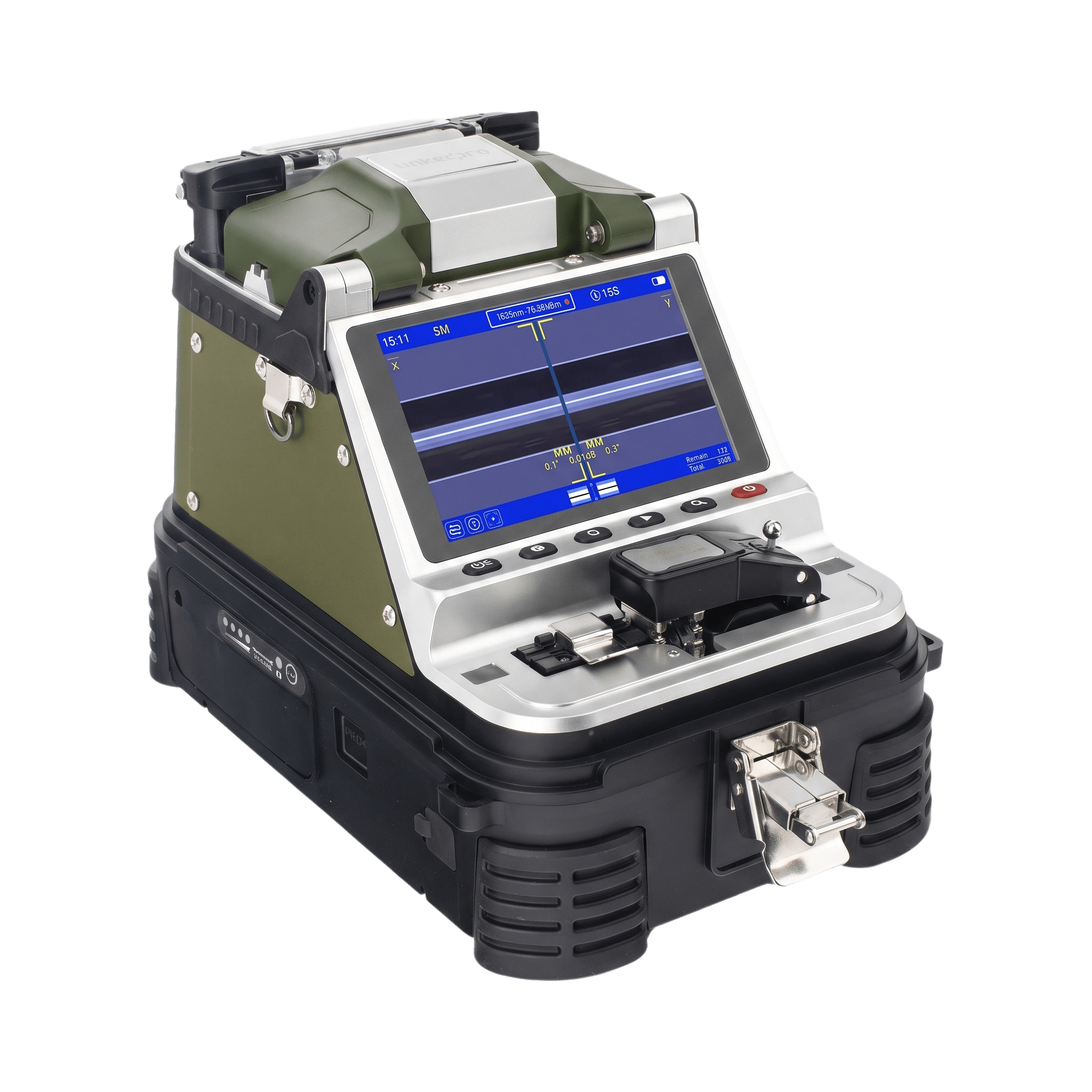 Fusionadora de Fibra Óptica Multimodo y Monomodo / 6 Motores / Alineación por Núcleo / OPM + VFL / Cleaver Eléctrico de un Solo Paso / Capacitación Remota Gratuita