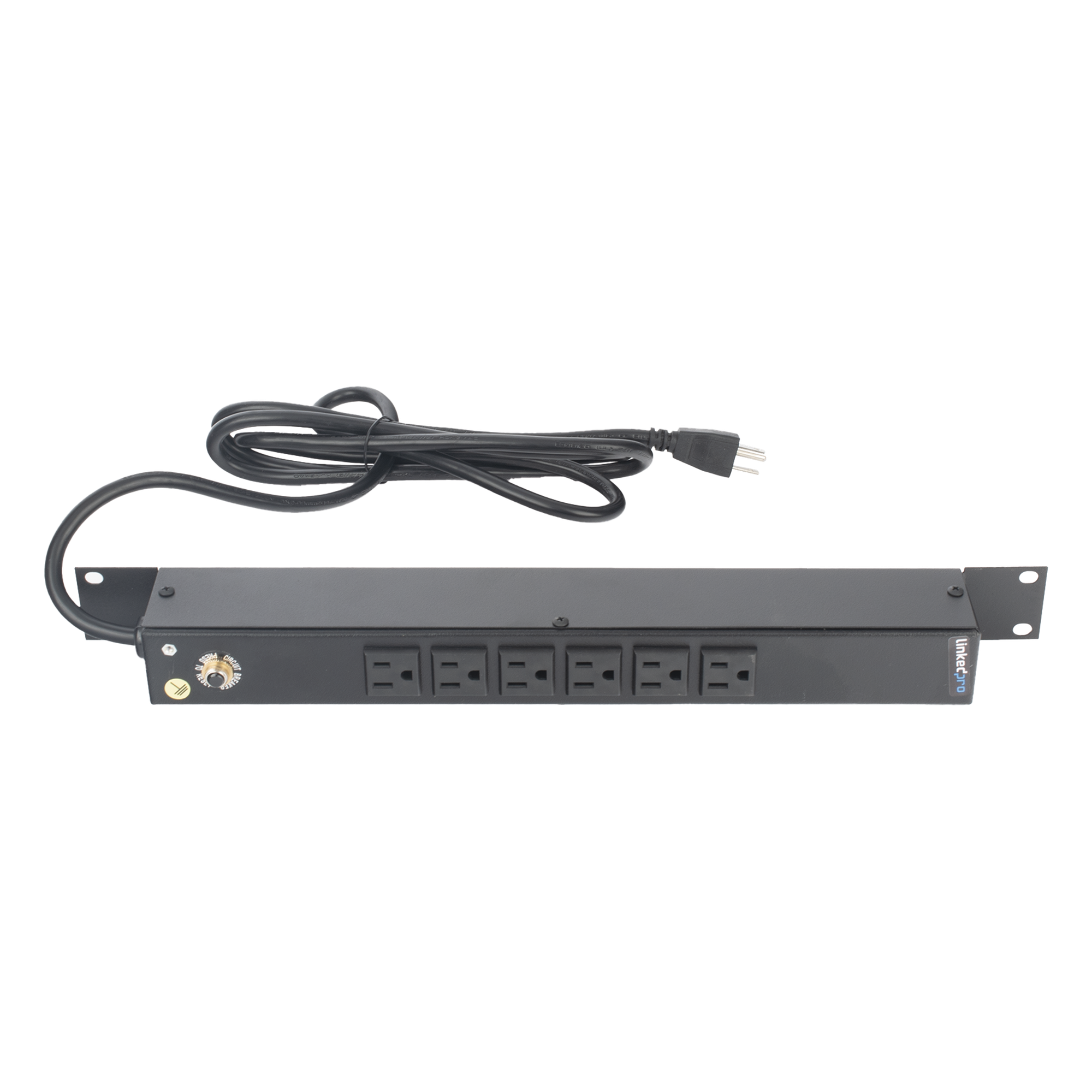 Multicontacto Horizontal (PDU) de 6 Contactos (NEMA 5-15R) Rack 19" 1UR. Voltaje Entrada/Salida: 120Vca/15A