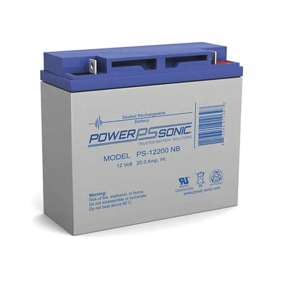 Batería de Respaldo AGM/VRLA / 12V / 20Ah / Terminales NB2 / Vida Útil 5 Años / Caja ABS Resistente — POWER SONIC · SKU PS-12200-NB2
