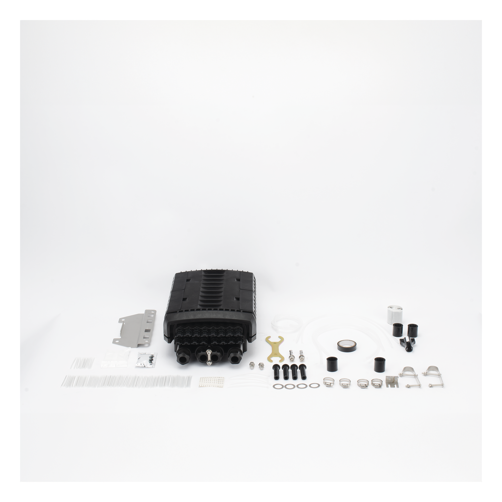 Caja de Distribución de Fibra Óptica / 24 Empalmes / 16 Puertos SC/APC / IP68 / IK10 / Splitter 1x8 Incluido / Entierro Directo