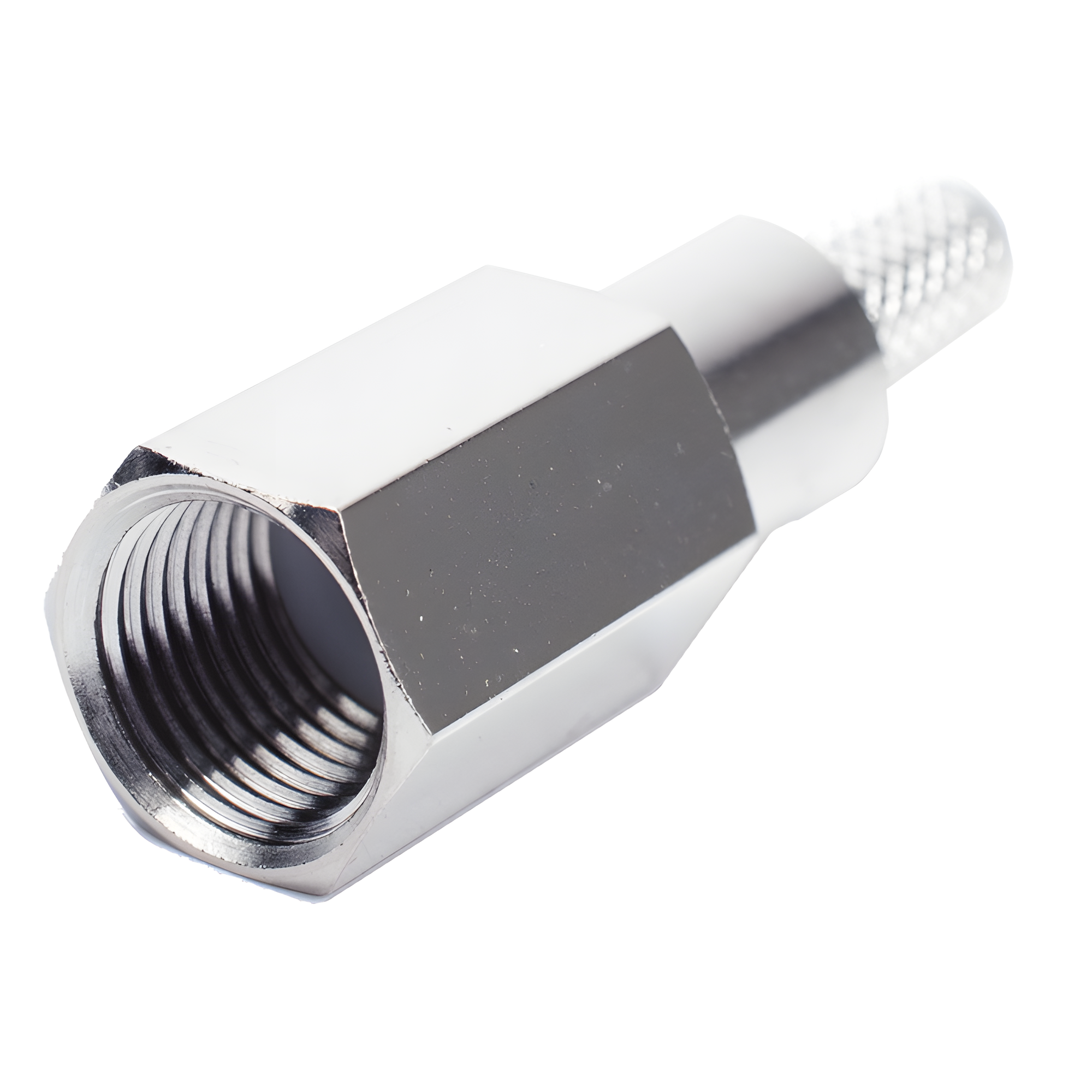 Conector Coaxial FME Macho / Anillo Plegable / Cable RG-58/U / Cuerpo Níquel / Contacto Oro / Aislante Teflón — RF INDUSTRIES,LTD · SKU RFE-6000-C
