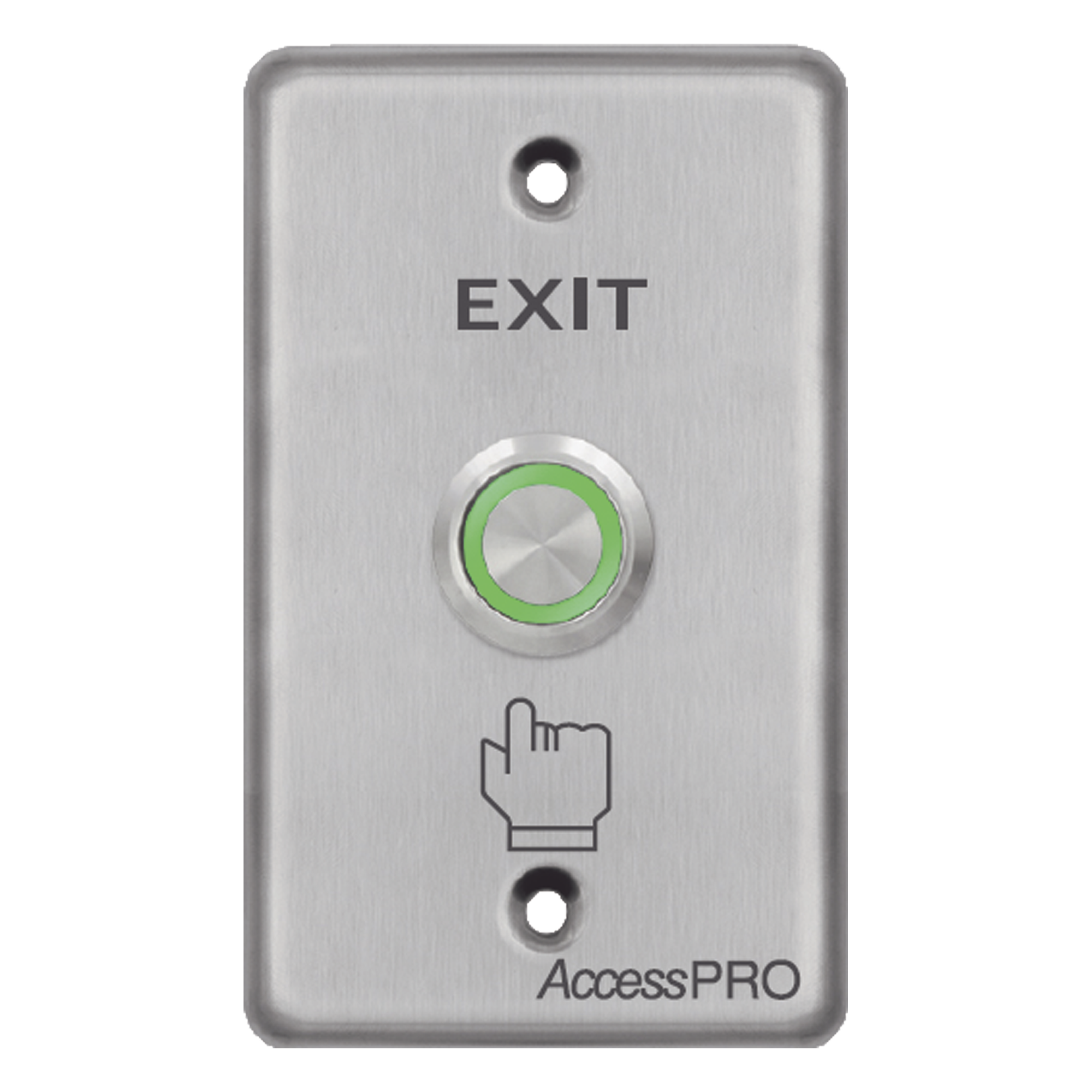 Botón de Salida con Aro Luminoso / Verde / IP65 / Aluminio / NO,COM,NC / 12-24 VCC — ACCESSPRO · SKU APBIVC