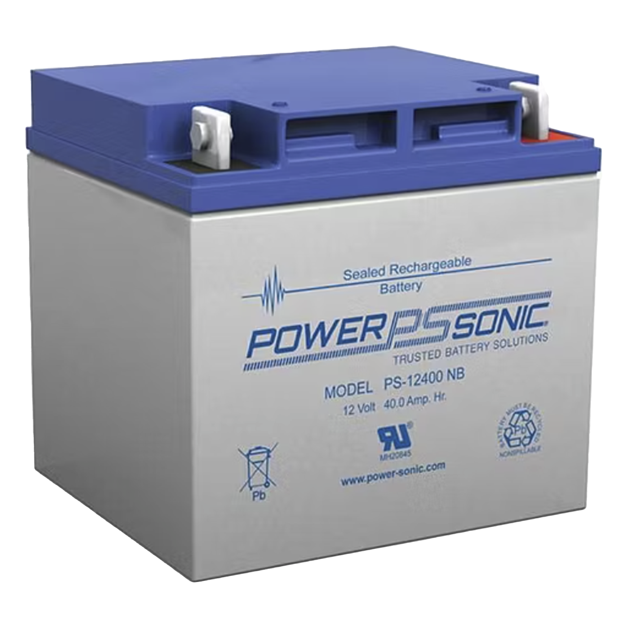 Batería 12V, 40AH, Para Respaldo, Tecnologías AGM/VRLA, 5 Años Vida Útil, Terminales NB4, Reconocida UL  