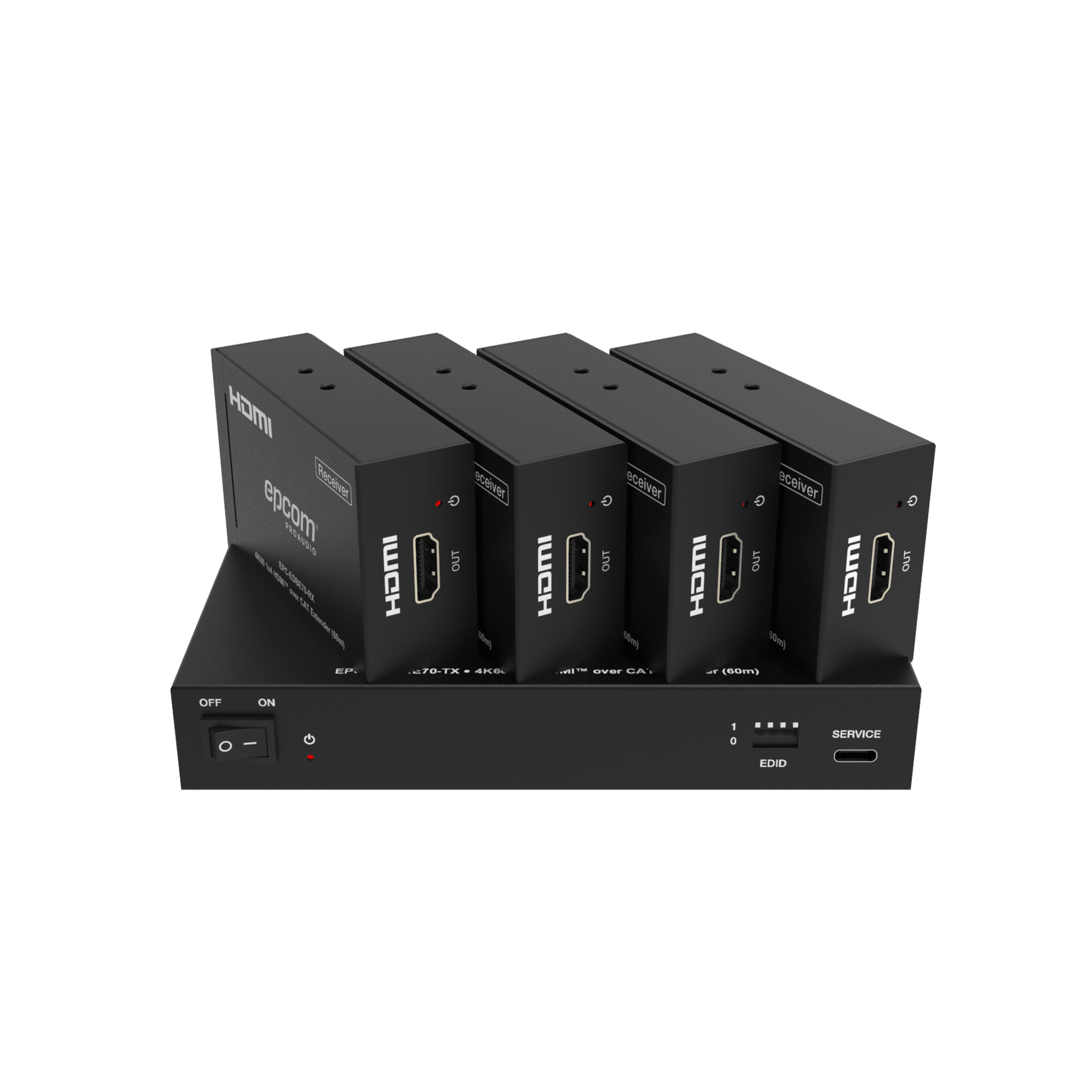 Splitter Extensor 1x4 | 4K@60Hz a 60m | 4K@30Hz a 70m | Cable Cat6 | EDID | HDCP 2.2 | Salida Loop