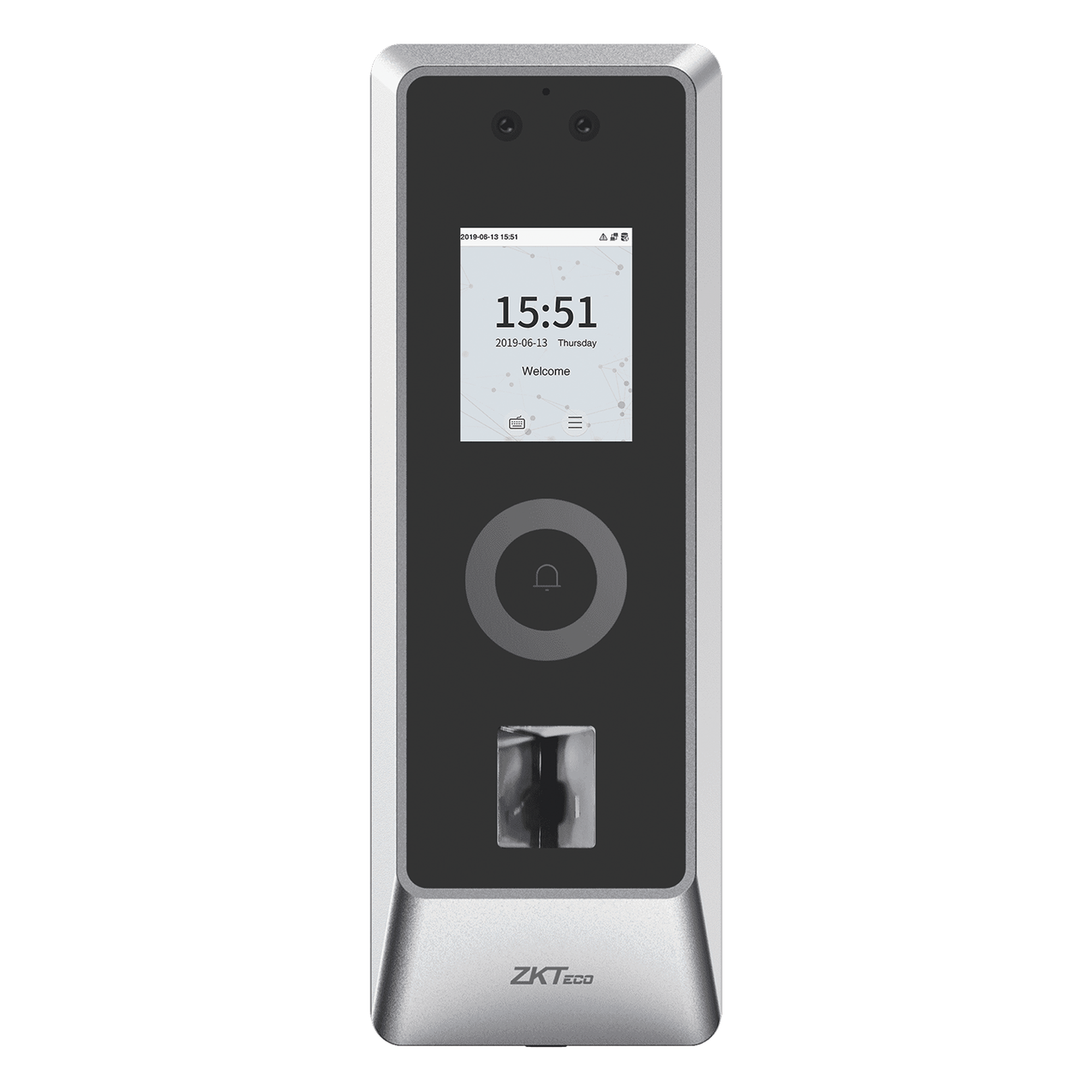 Terminal de Control de Acceso / Reconocimiento Facial y Huella Digital / 50,000 Usuarios / 30,000 Rostros / IP66 IK07 / TCP/IP Wiegand RS485 / Exterior / 2.7 x 7.7 x 1.1 pulgadas — ZKTECO · SKU PRO-MA-FP