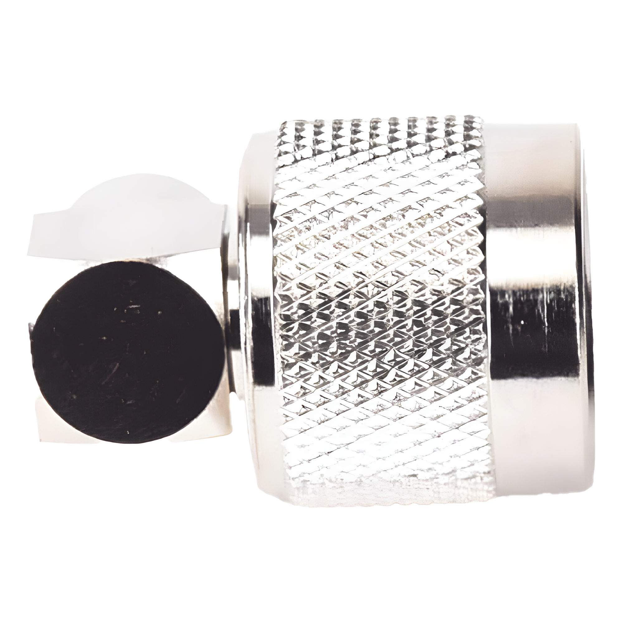 Conector Coaxial N Macho / Ángulo Recto / Anillo Plegable / Cables RG-58/U, RG-142/U, LP-195 / Níquel / Oro / Teflón