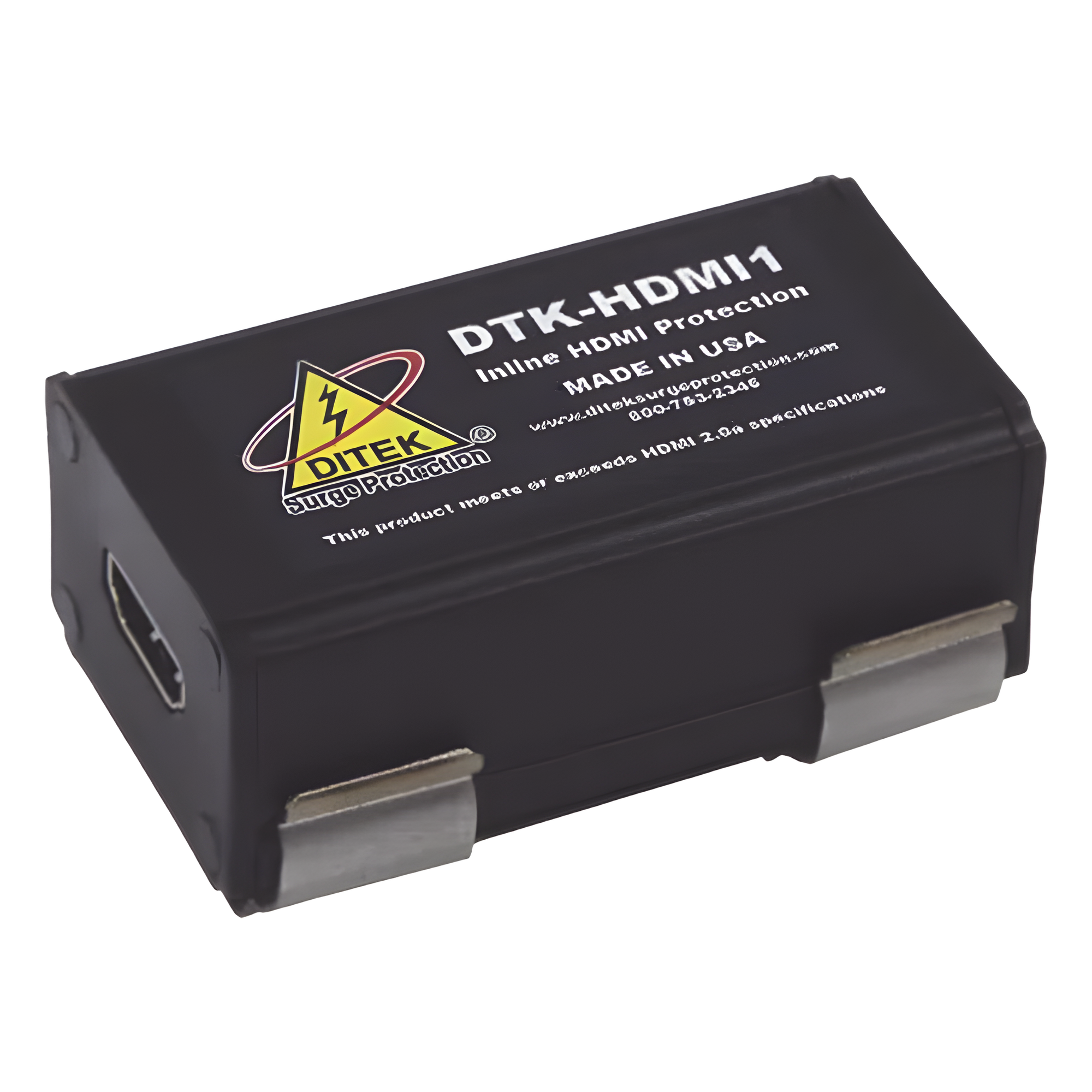 Protector HDMI / 2.0a y HDCP 2.2 / 4K UHD 60Hz / Carcasa Aluminio Blindada / 63x35x25 mm / 2.5x1.4x1.0 in — DITEK · SKU DTKHDMI1
