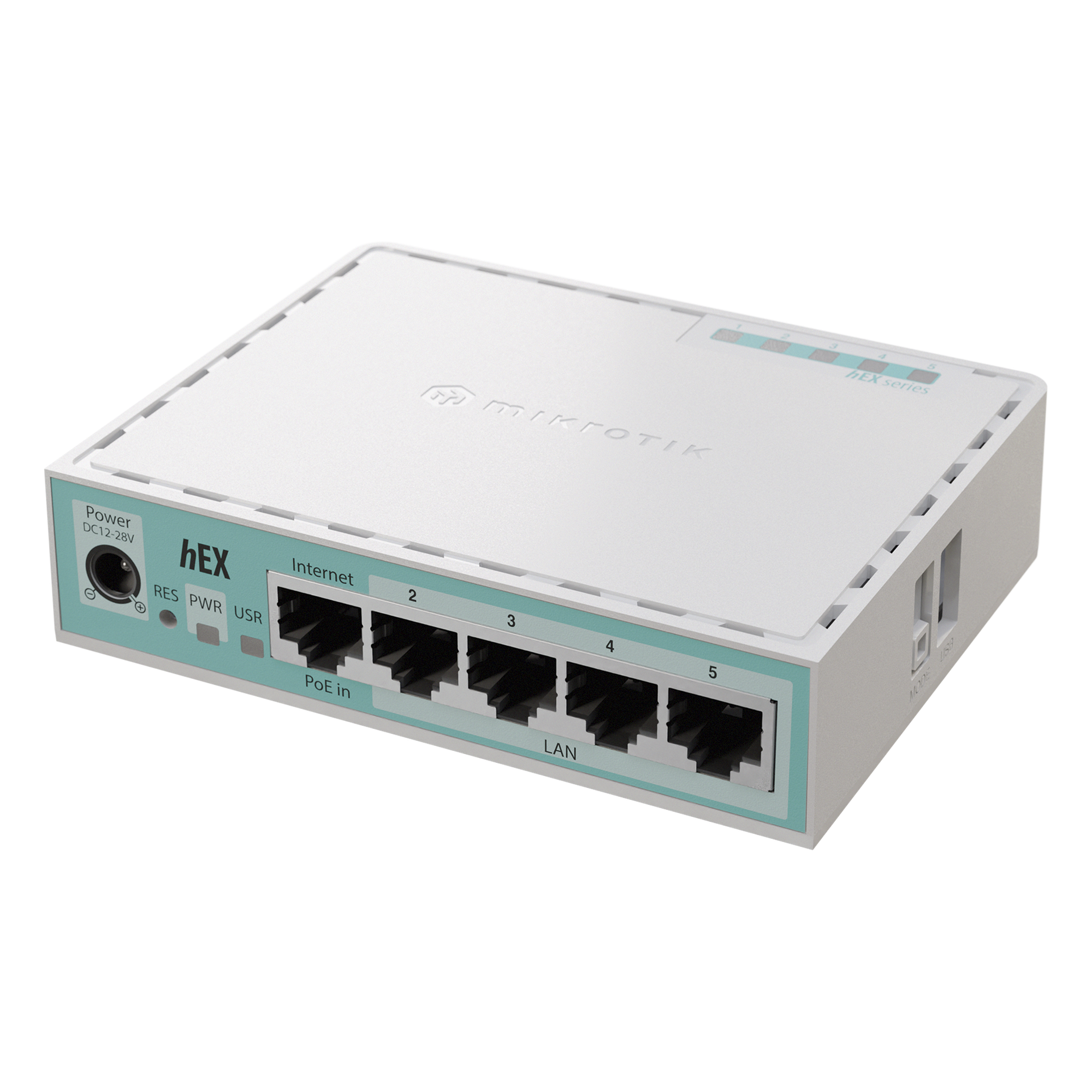 Router / 5 Puertos Gigabit / CPU ARM Dual-Core 950 MHz / RAM 512 MB / Balanceo 4 WAN / USB / 128 MB NAND — MIKROTIK · SKU E50UG