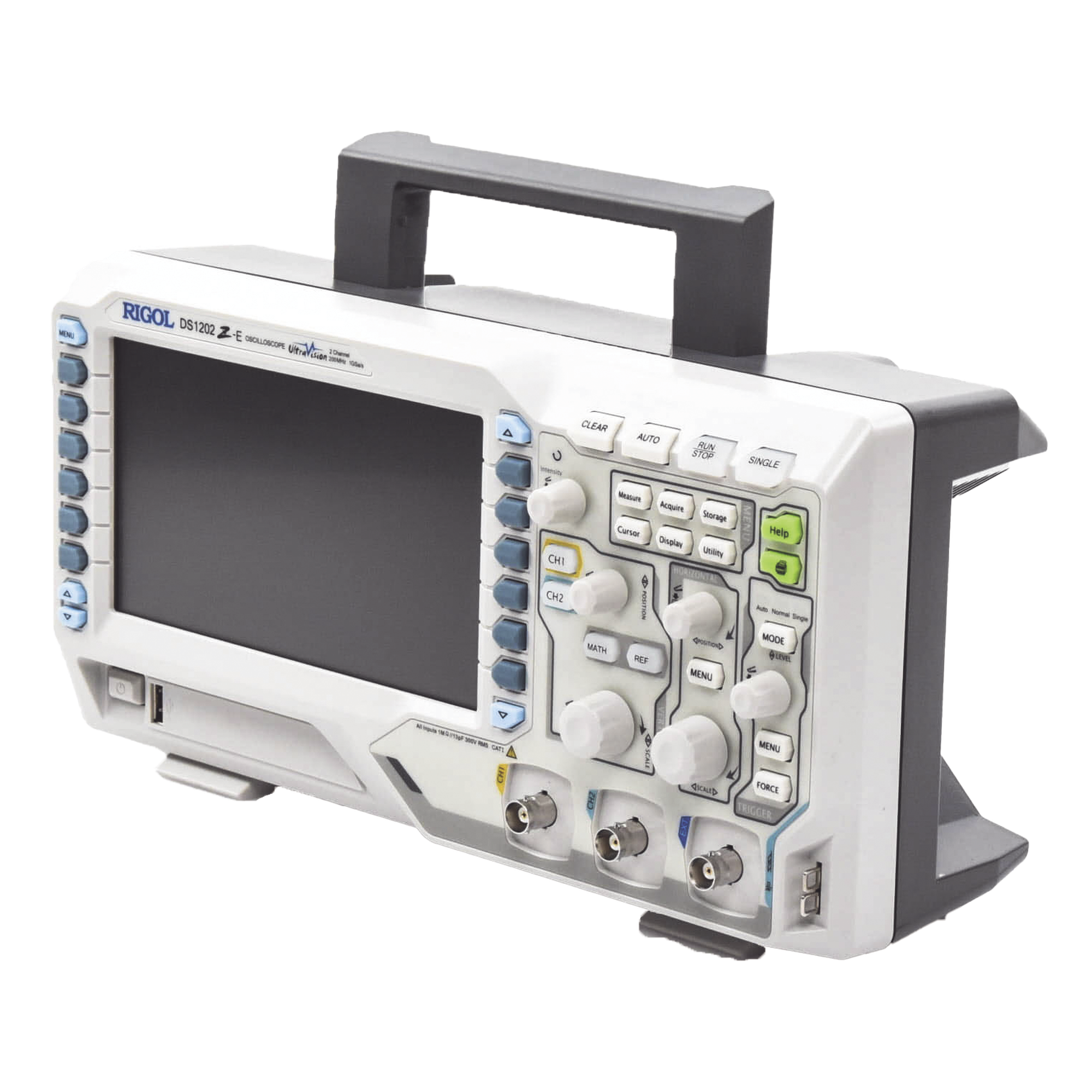 Osciloscopio Digital / 2 Canales Análogos / 200 MHz Ancho de Banda / 1 GS/s Muestreo / 25 Mpts Memoria / 7'' TFT LCD — SYSCOM · SKU DS1202Z-E