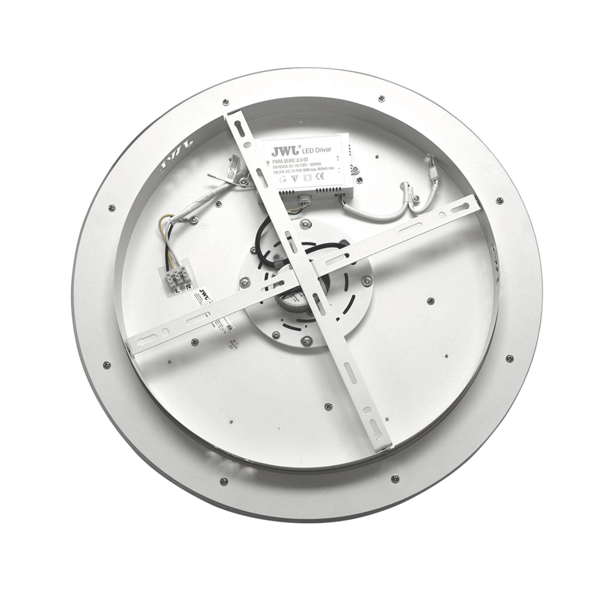 Ventilador de Techo con Luminario LED de 110 V CA 50/60 Hz /  88 W / 3 Tonos de Luz (6500 - 4 000 - 2 700 K) / Con giro 360° / Diámetro 495 mm / 6 Velocidades / Dimeable.