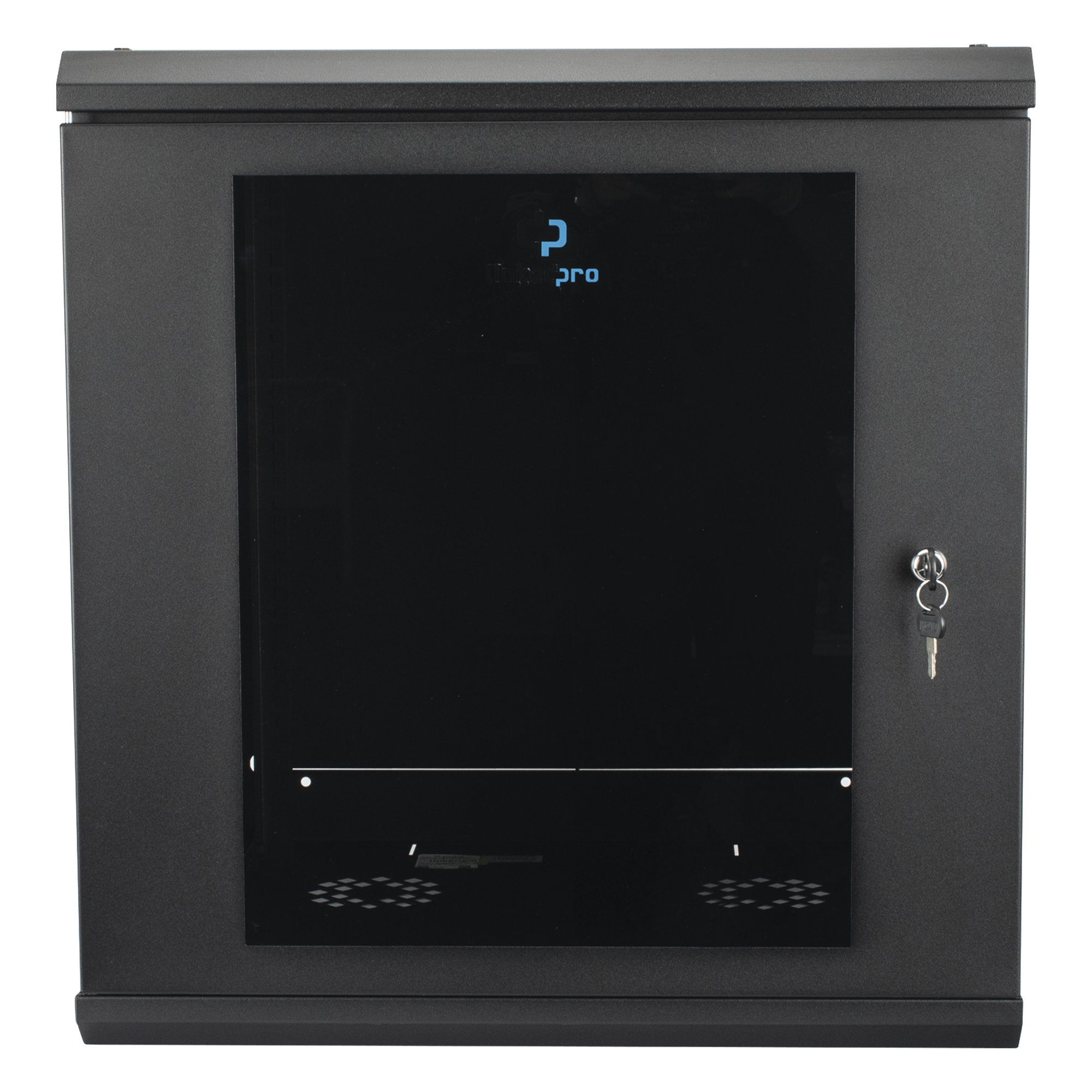 Gabinete Rack de Pared / 12 Unidades / 19 Pulgadas / Carga 100 kg / Vidrio Templado / Acero Calibre 18 / Ventilación Superior 120 mm — LINKEDPRO · SKU SR-19-12-GN3G