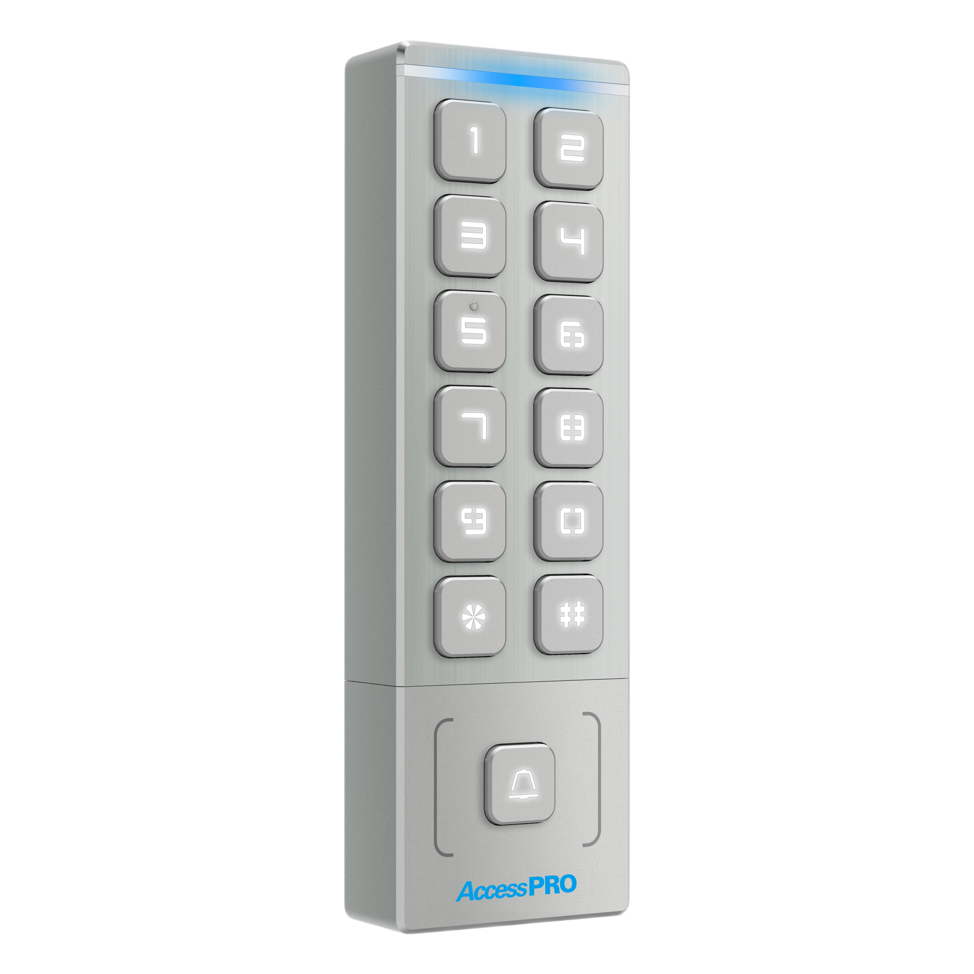 Teclado Autónomo de Acceso / 1000 Tarjetas y PIN / IP65 / Lector EM 3 cm (1.18 in) / Salida Wiegand 26/34 / -40°C a 65°C